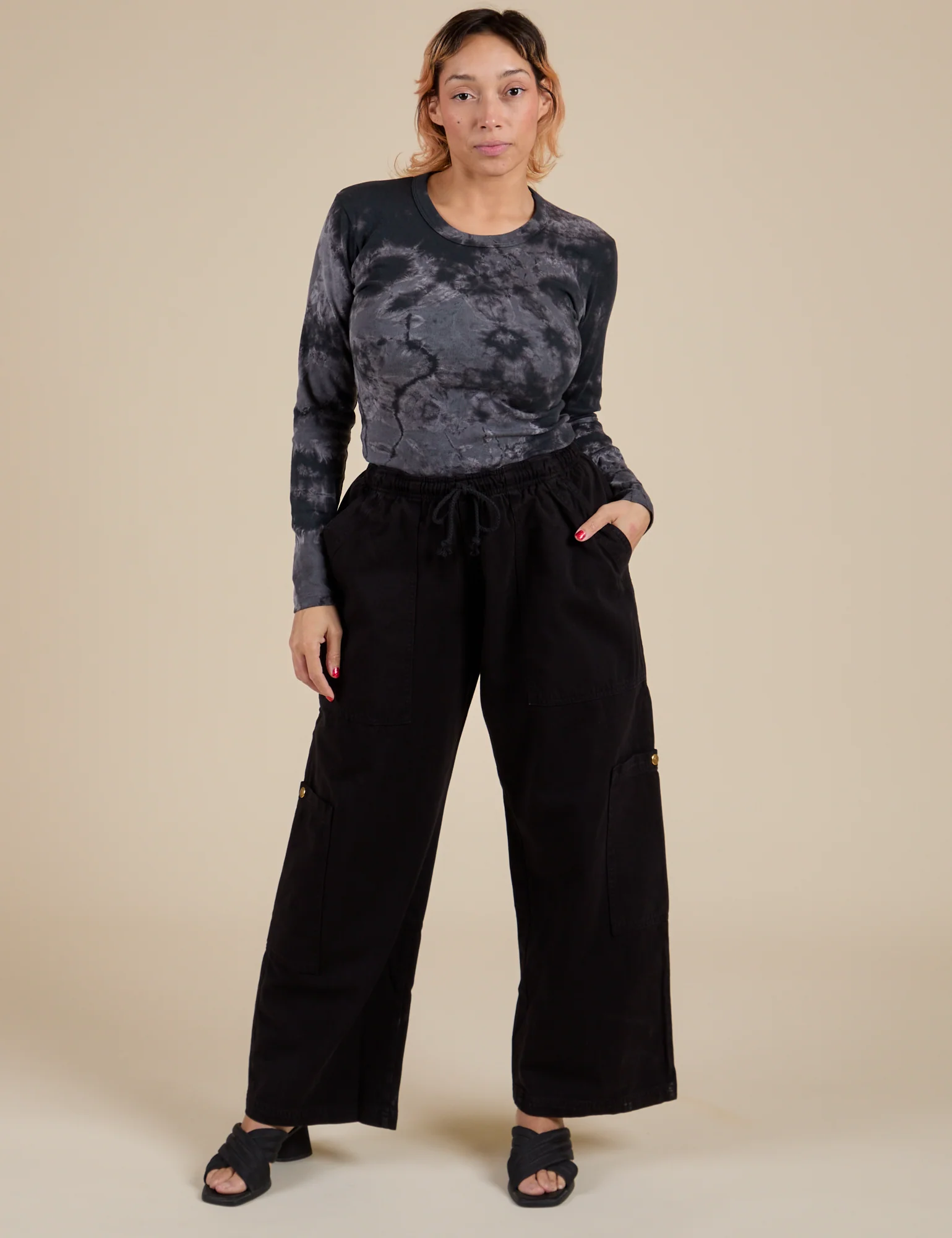 Long Sleeve Baby Tee - Black Magic Waters - Image 19