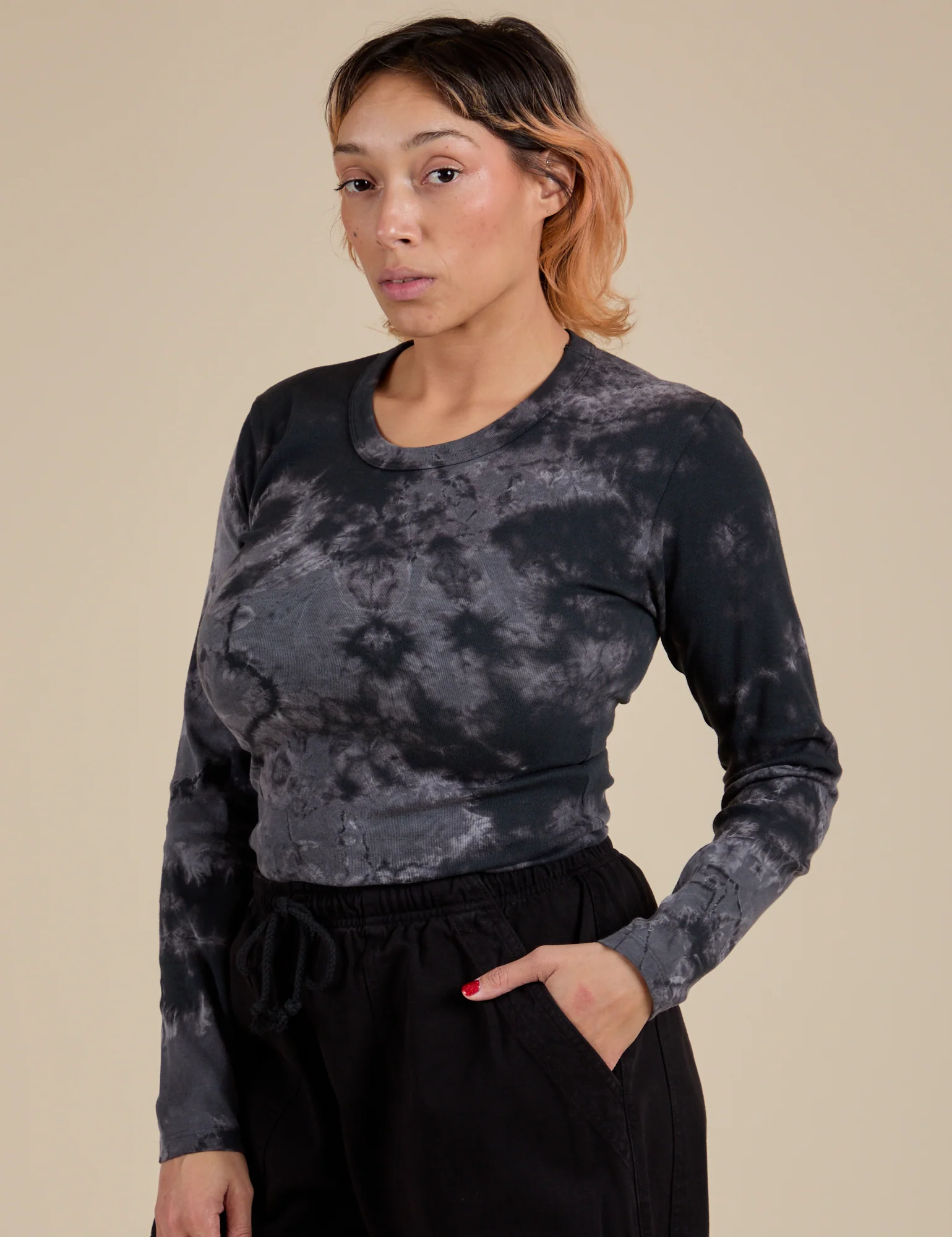 Long Sleeve Baby Tee - Black Magic Waters - Image 21