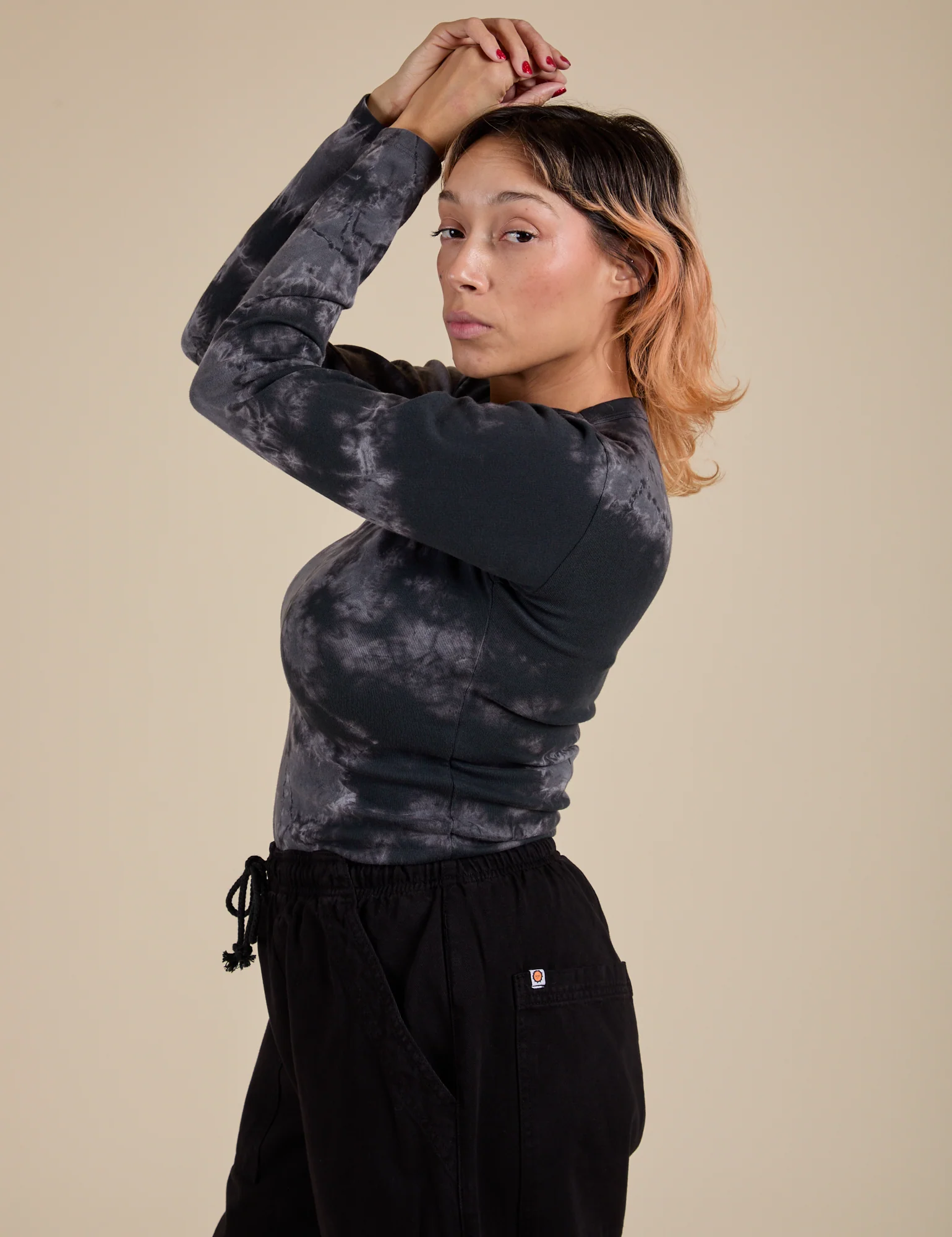 Long Sleeve Baby Tee - Black Magic Waters - Image 23