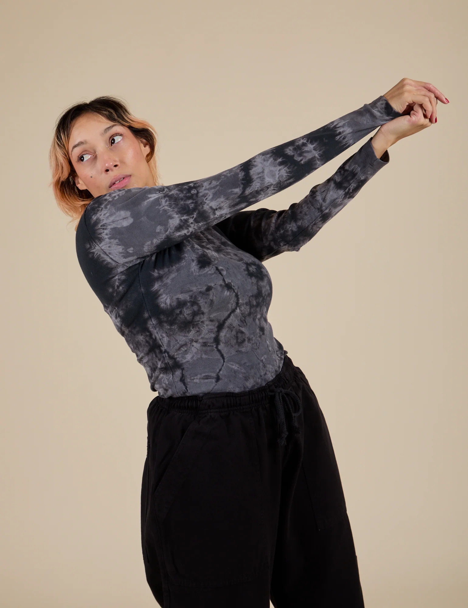 Long Sleeve Baby Tee - Black Magic Waters - Image 25