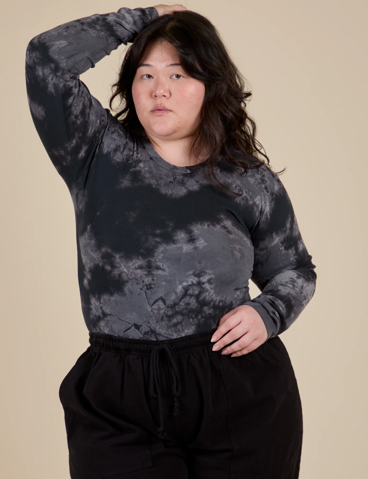 Long Sleeve Baby Tee - Black Magic Waters - Image 3