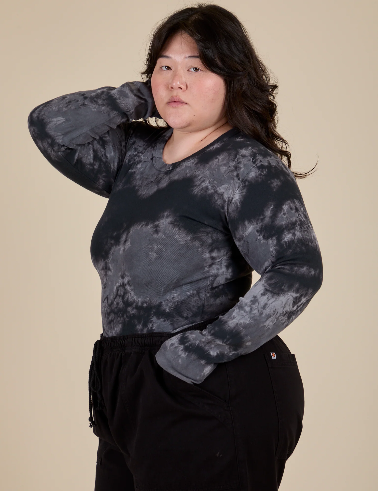 Long Sleeve Baby Tee - Black Magic Waters - Image 6