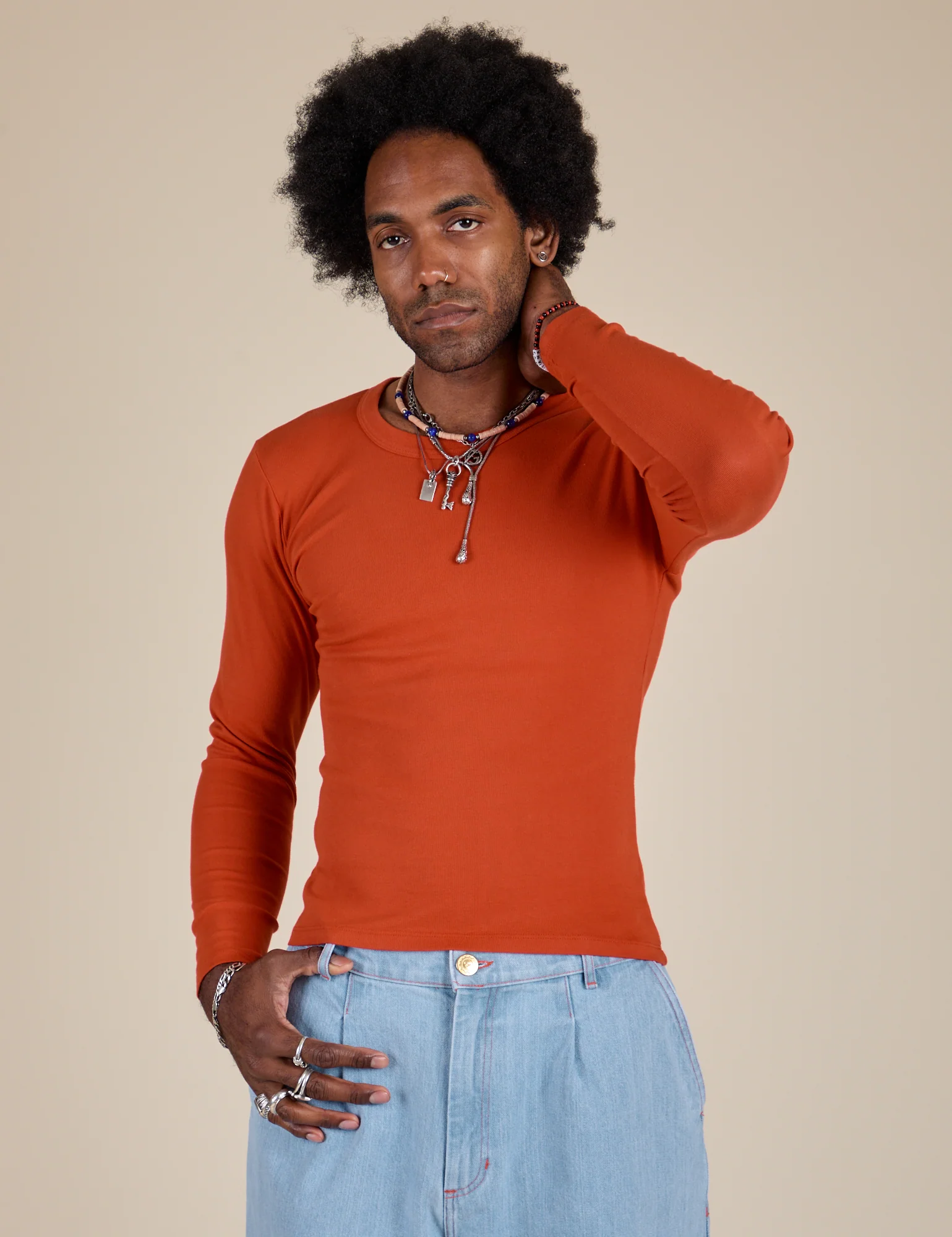 Long Sleeve Baby Tee - Chili Red - Image 12