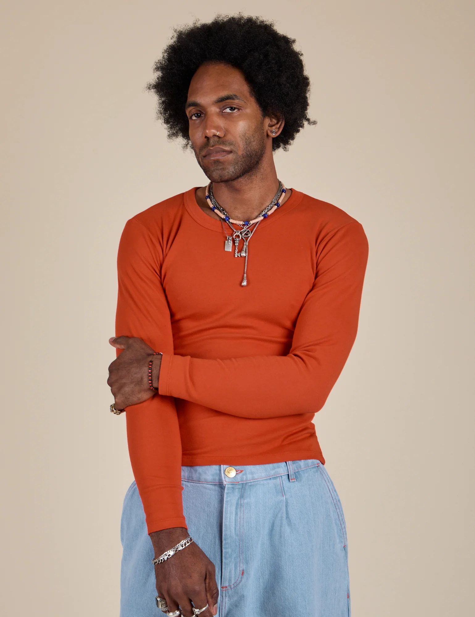 Long Sleeve Baby Tee - Chili Red - Image 14