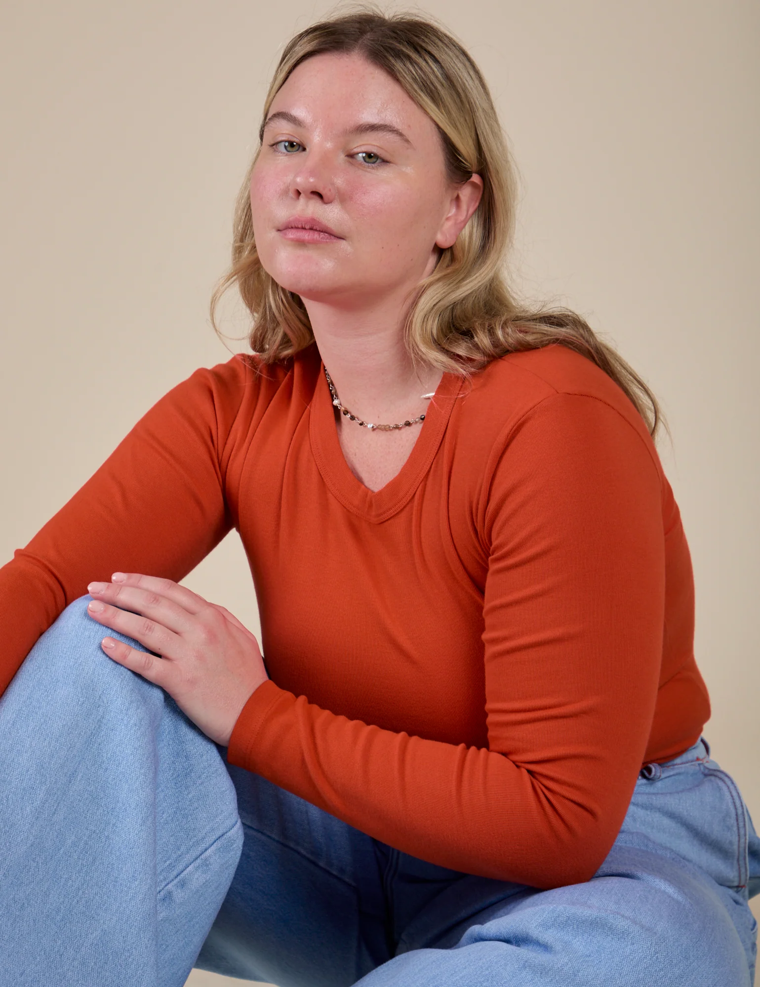 Long Sleeve Baby Tee - Chili Red - Image 24