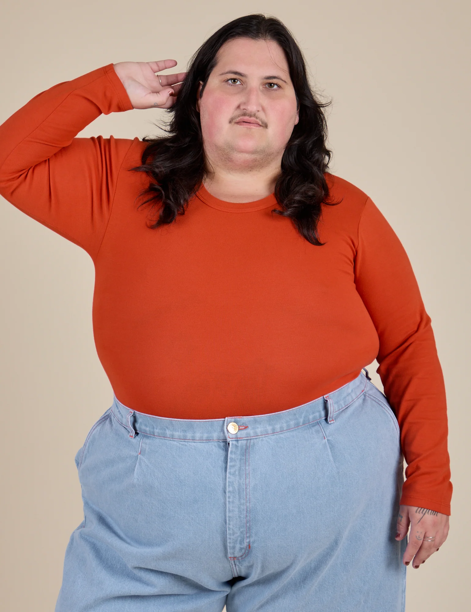 Long Sleeve Baby Tee - Chili Red - Image 27