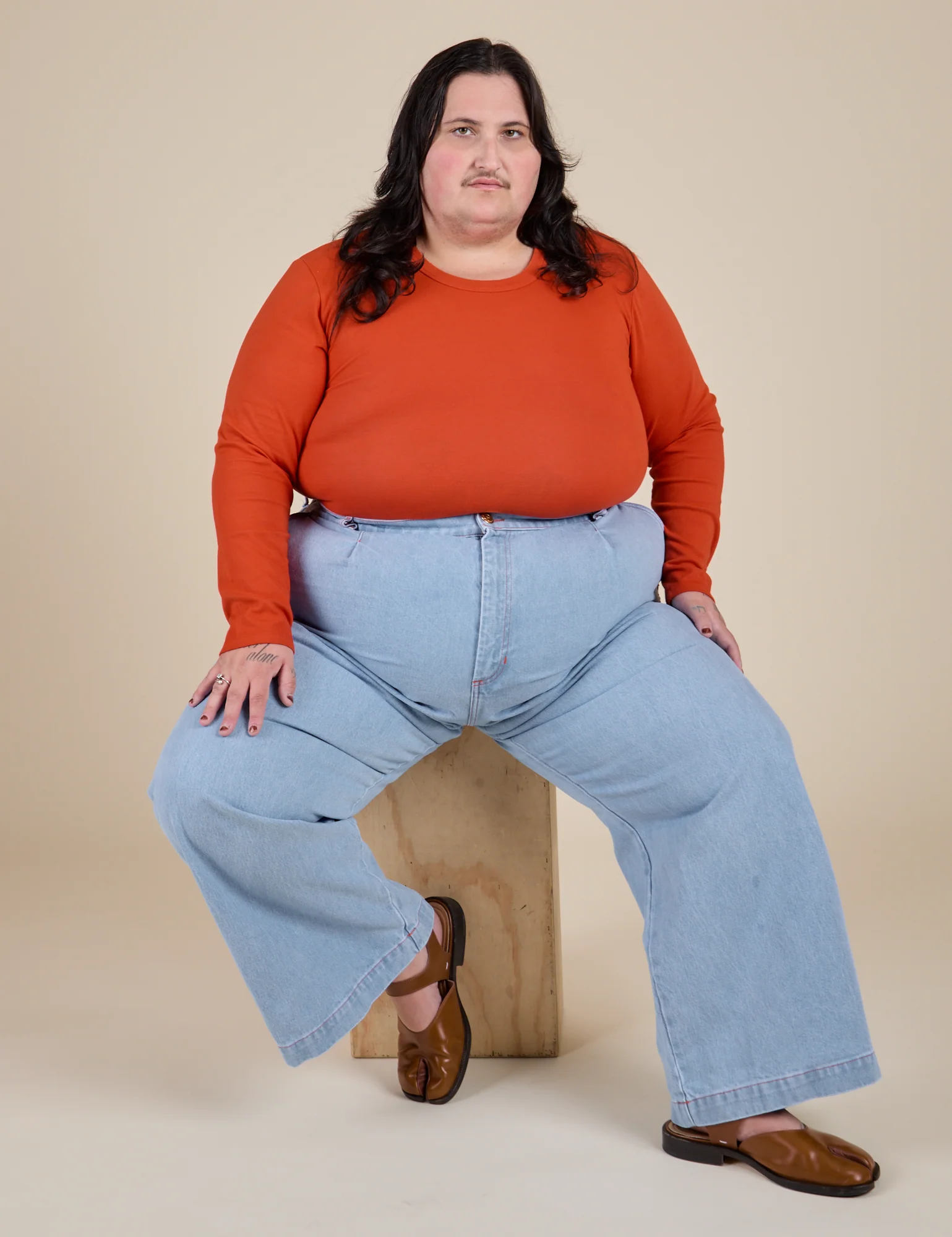 Long Sleeve Baby Tee - Chili Red - Image 32