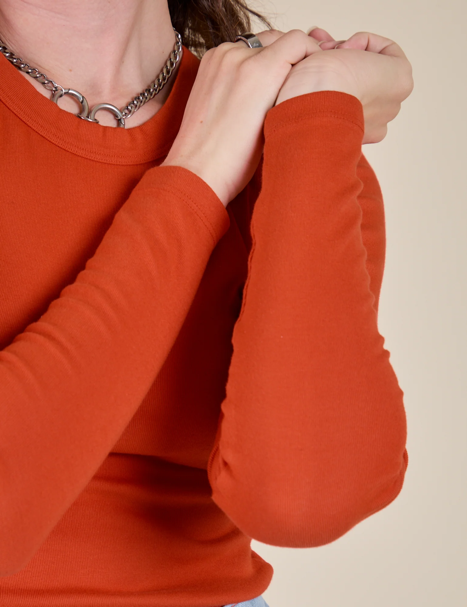 Long Sleeve Baby Tee - Chili Red - Image 6