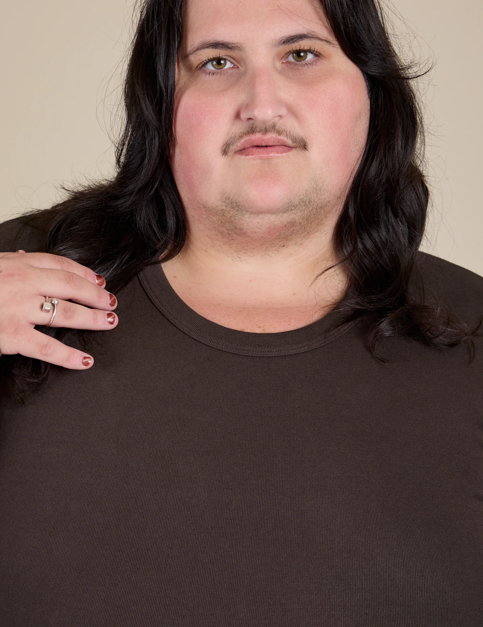 Long Sleeve Baby Tee - Espresso Brown - Image 20