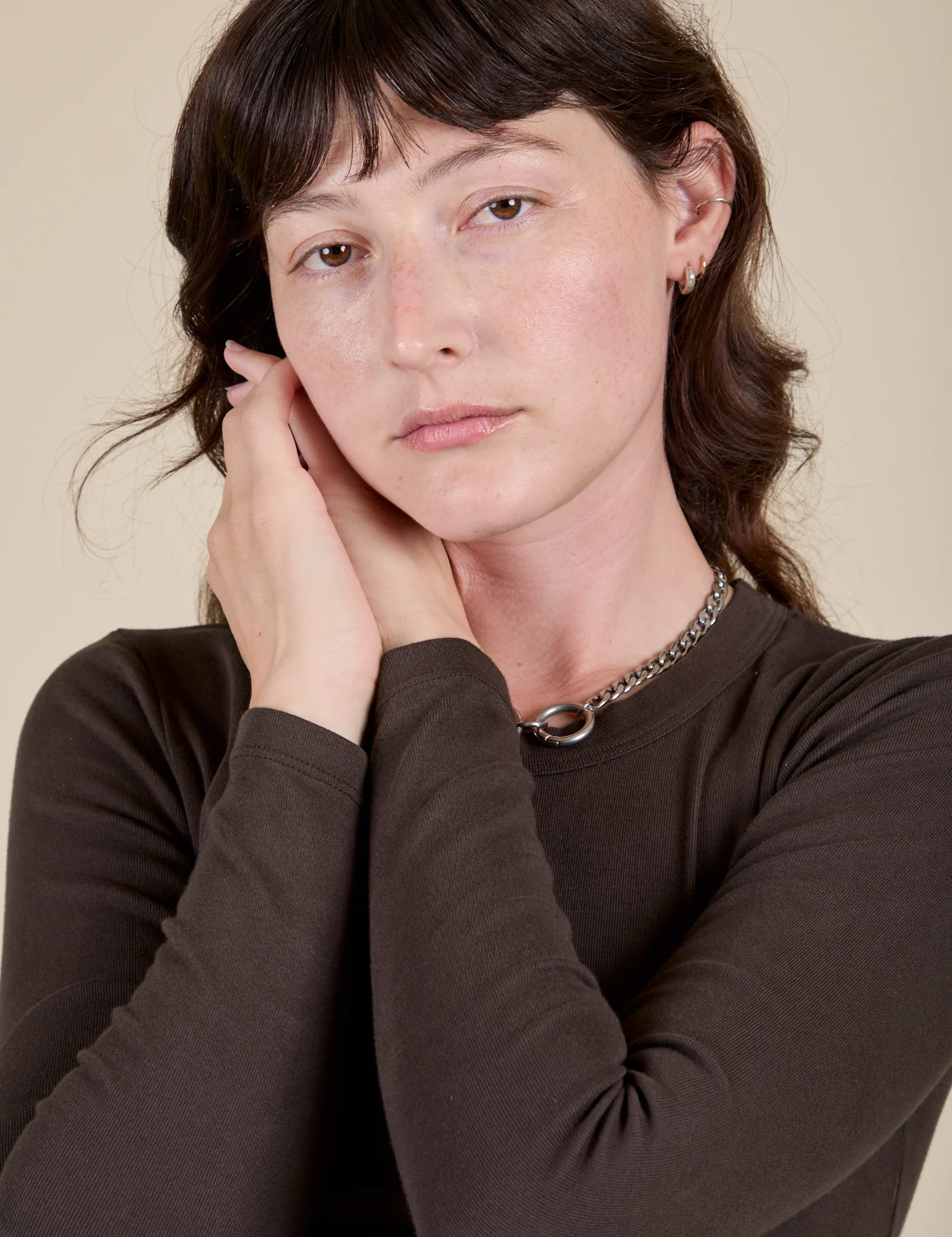 Long Sleeve Baby Tee - Espresso Brown - Image 28