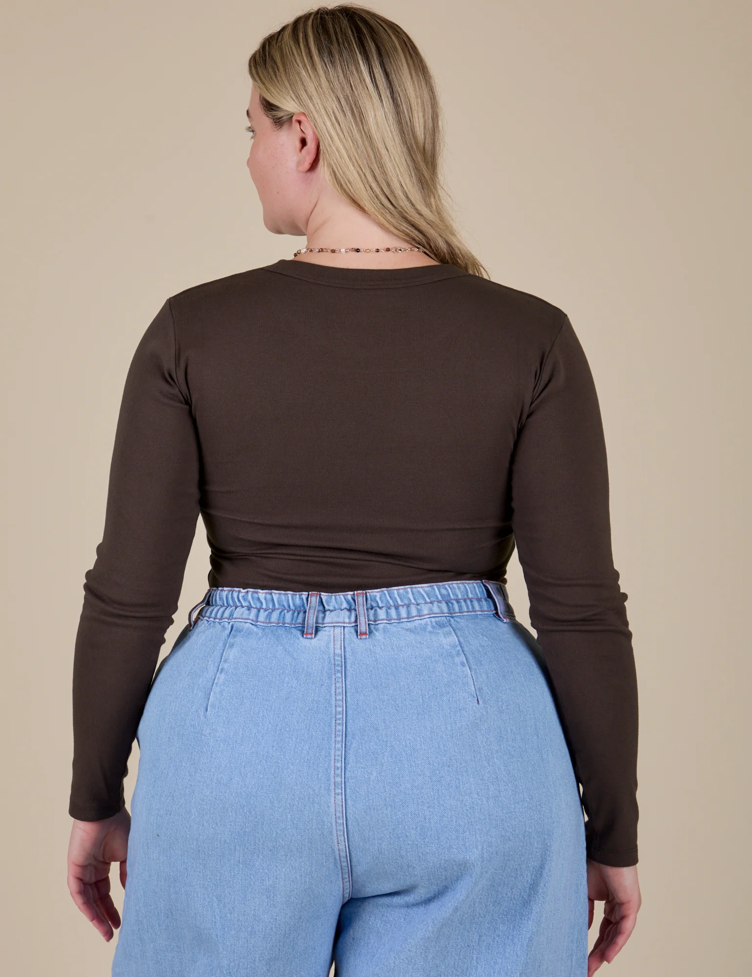 Long Sleeve Baby Tee - Espresso Brown - Image 8