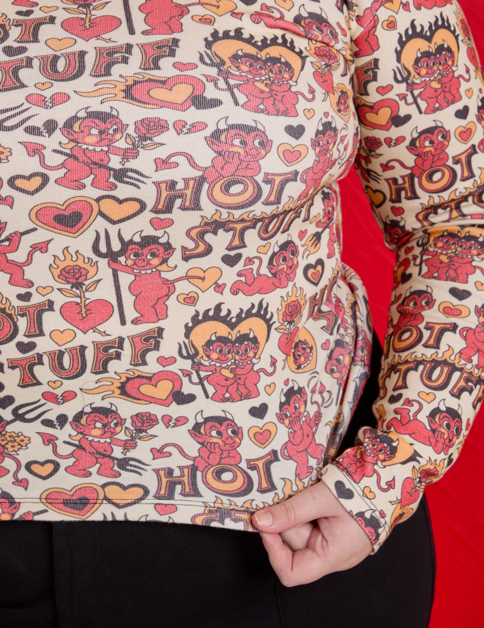Long Sleeve Baby Tee - Hot Stuff Print - Image 11