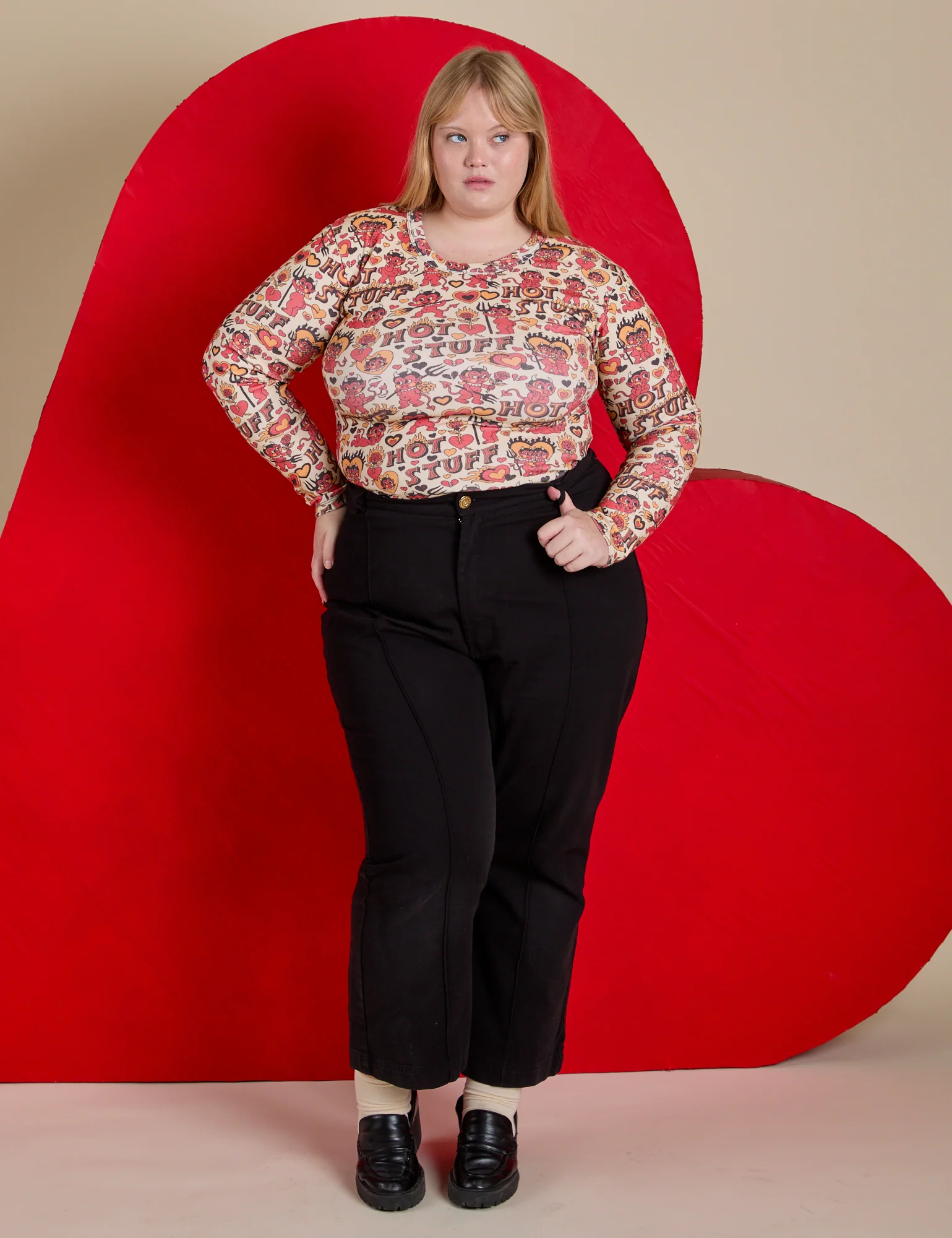 Long Sleeve Baby Tee - Hot Stuff Print - Image 12