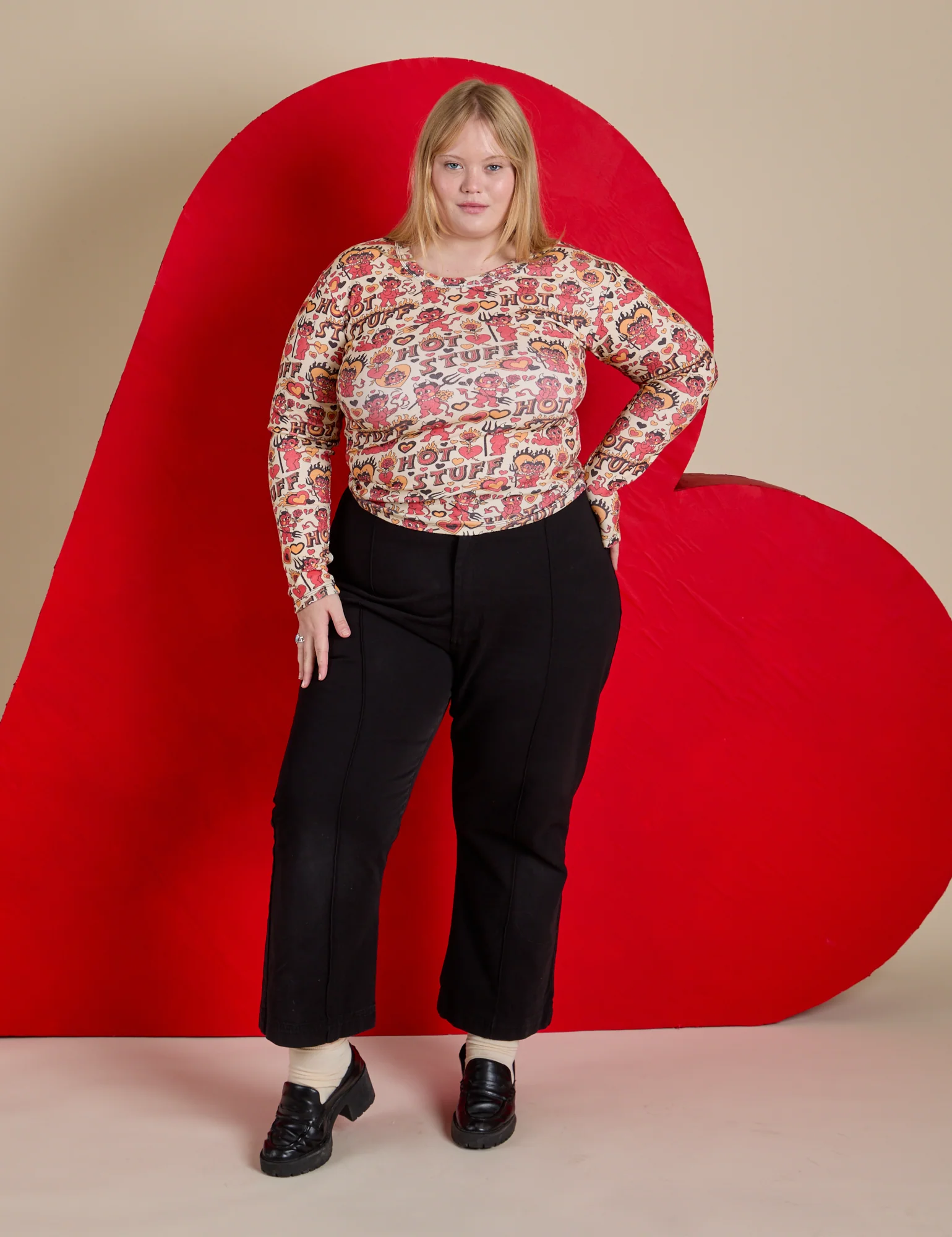 Long Sleeve Baby Tee - Hot Stuff Print - Image 14