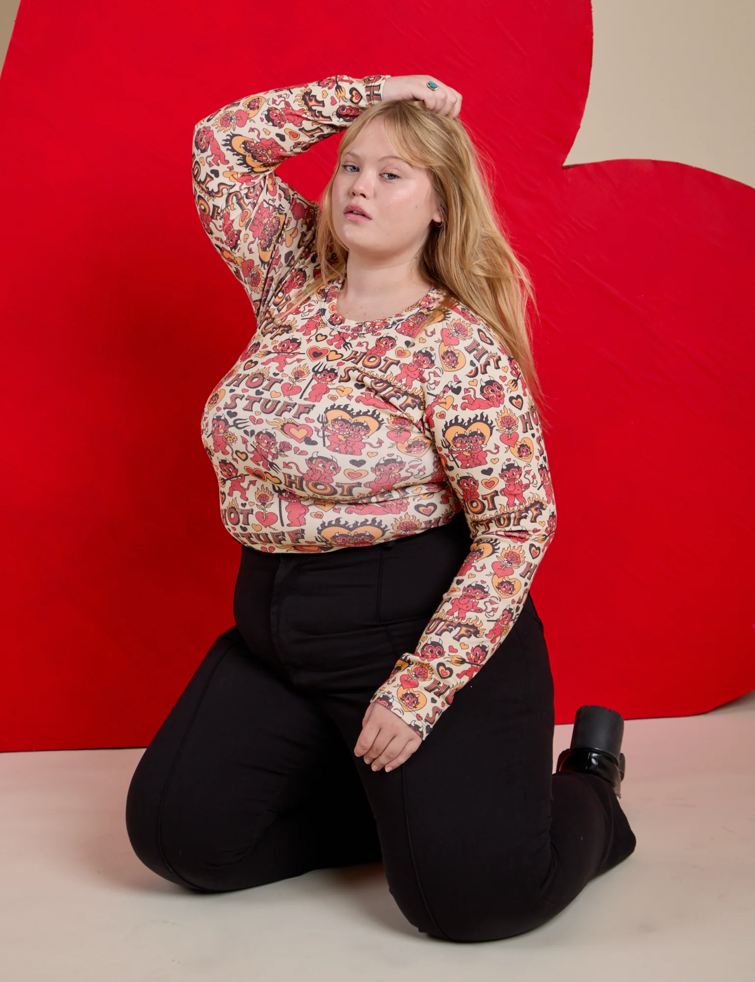 Long Sleeve Baby Tee - Hot Stuff Print - Image 18