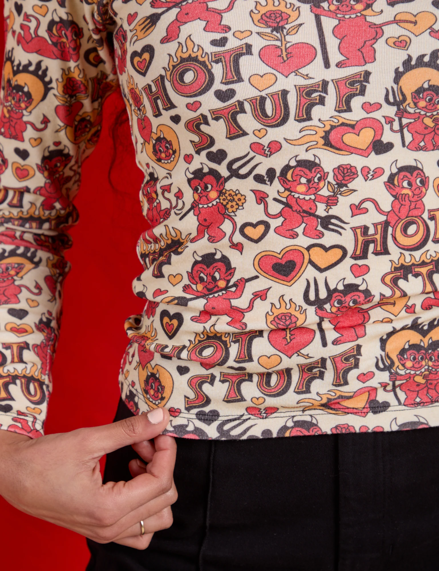 Long Sleeve Baby Tee - Hot Stuff Print - Image 20