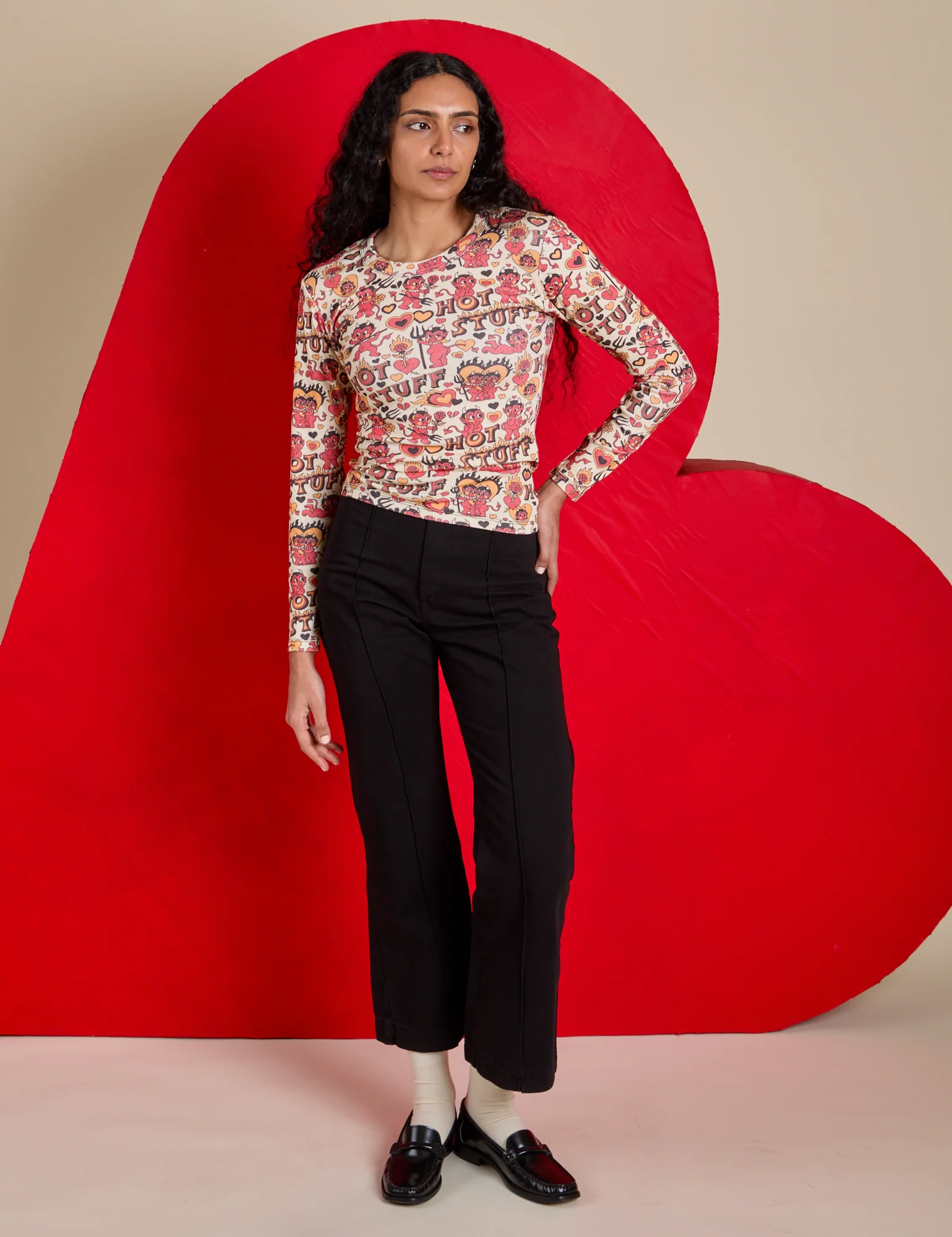 Long Sleeve Baby Tee - Hot Stuff Print - Image 21