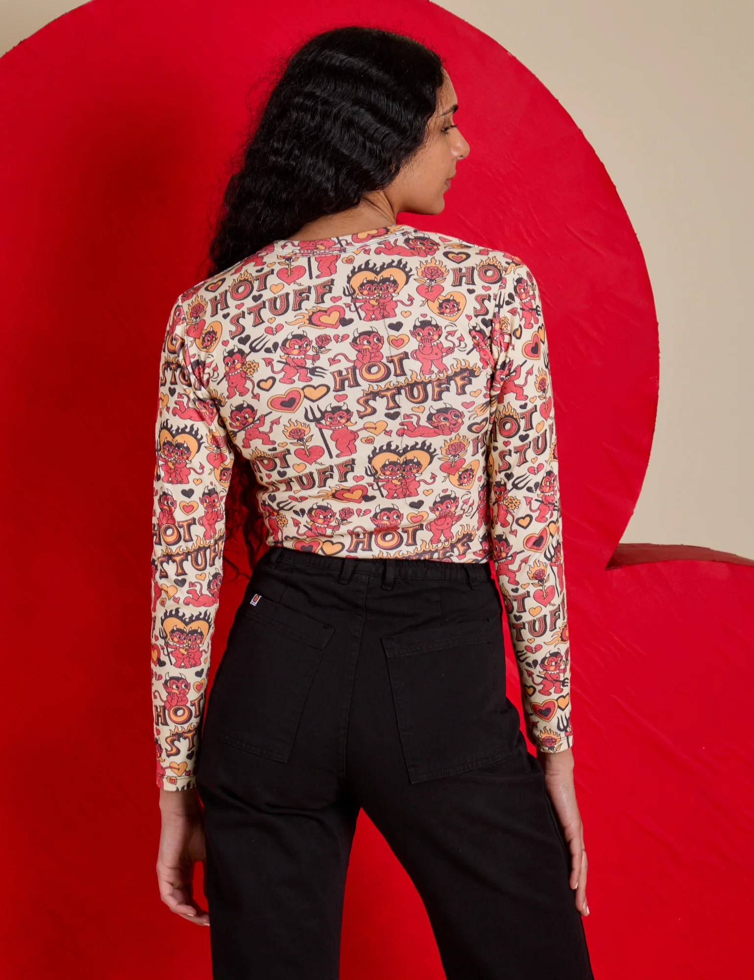 Long Sleeve Baby Tee - Hot Stuff Print - Image 25