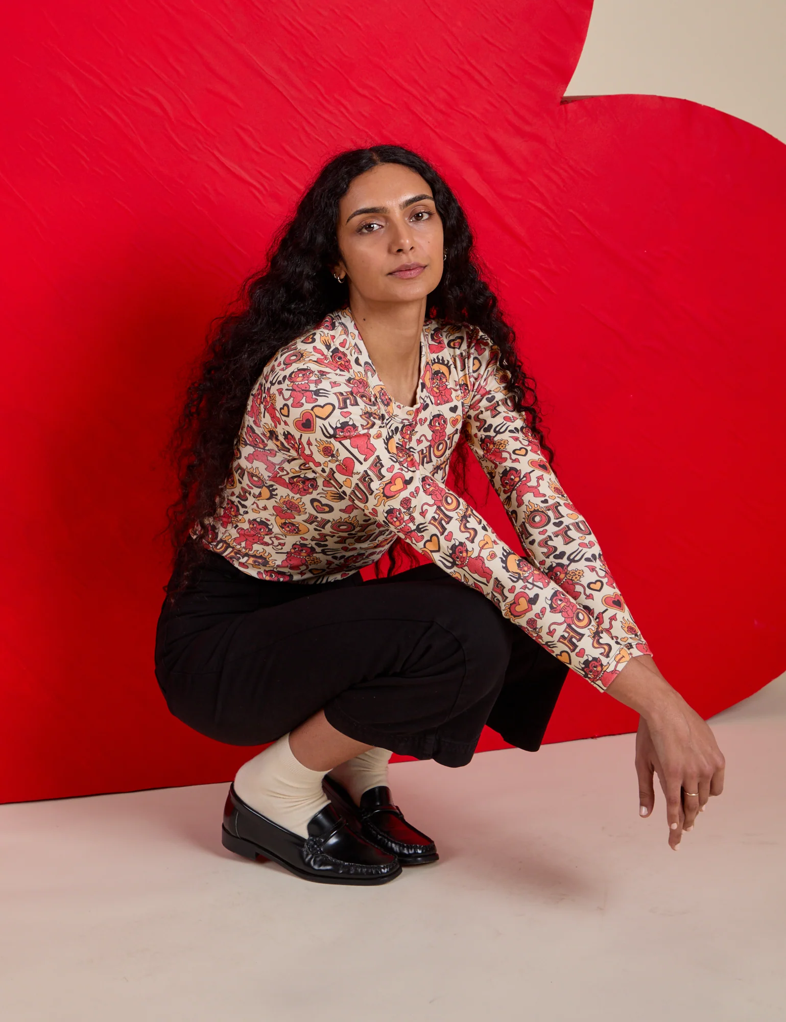 Long Sleeve Baby Tee - Hot Stuff Print - Image 27