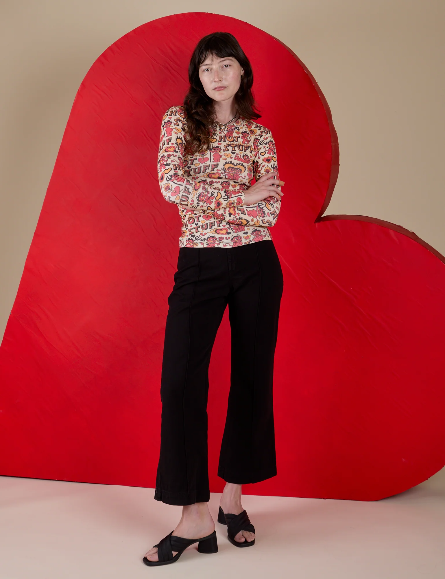 Long Sleeve Baby Tee - Hot Stuff Print - Image 5