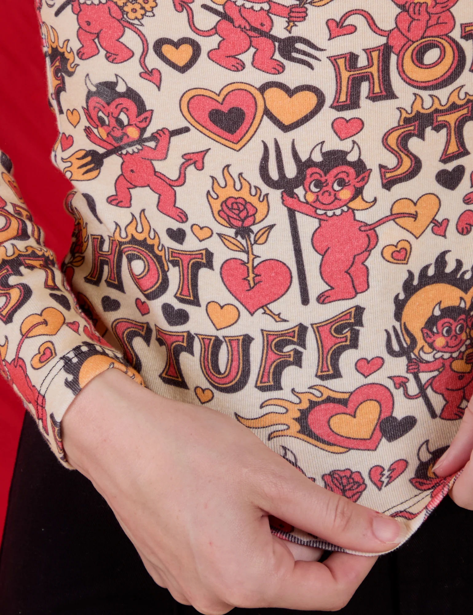 Long Sleeve Baby Tee - Hot Stuff Print - Image 6