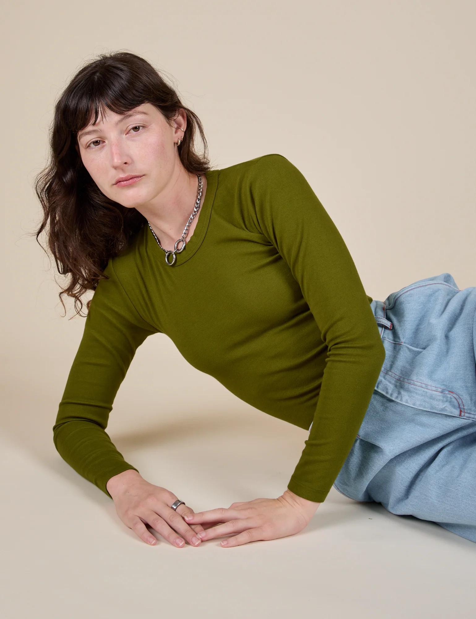 Long Sleeve Baby Tee - Summer Olive - Image 10