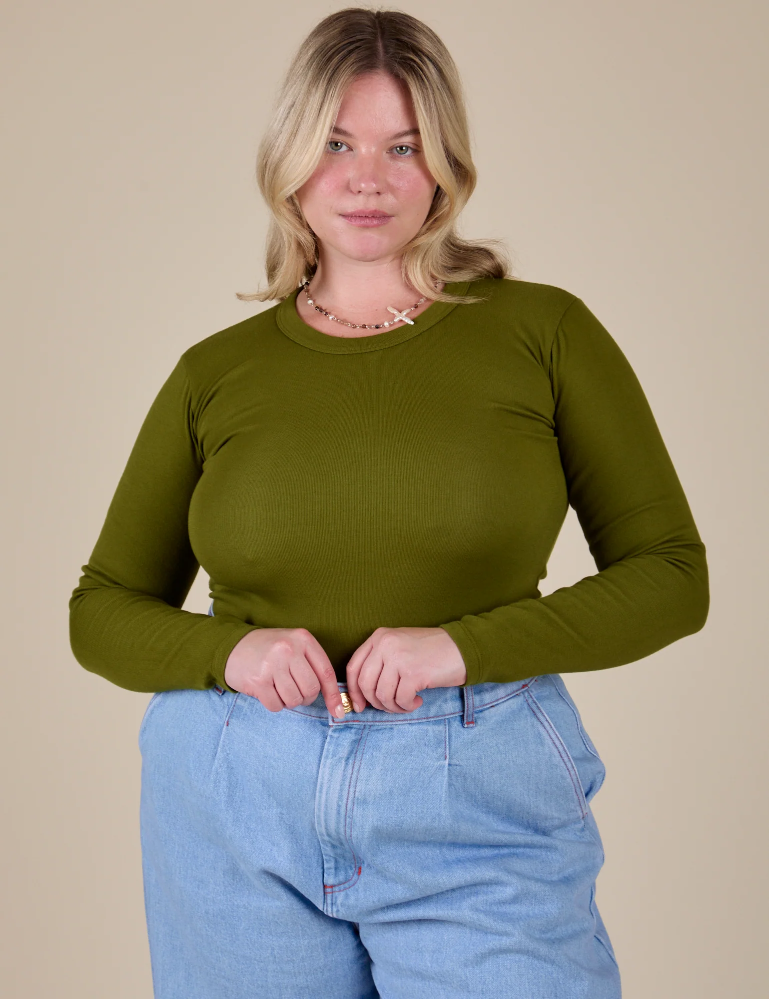 Long Sleeve Baby Tee - Summer Olive - Image 14