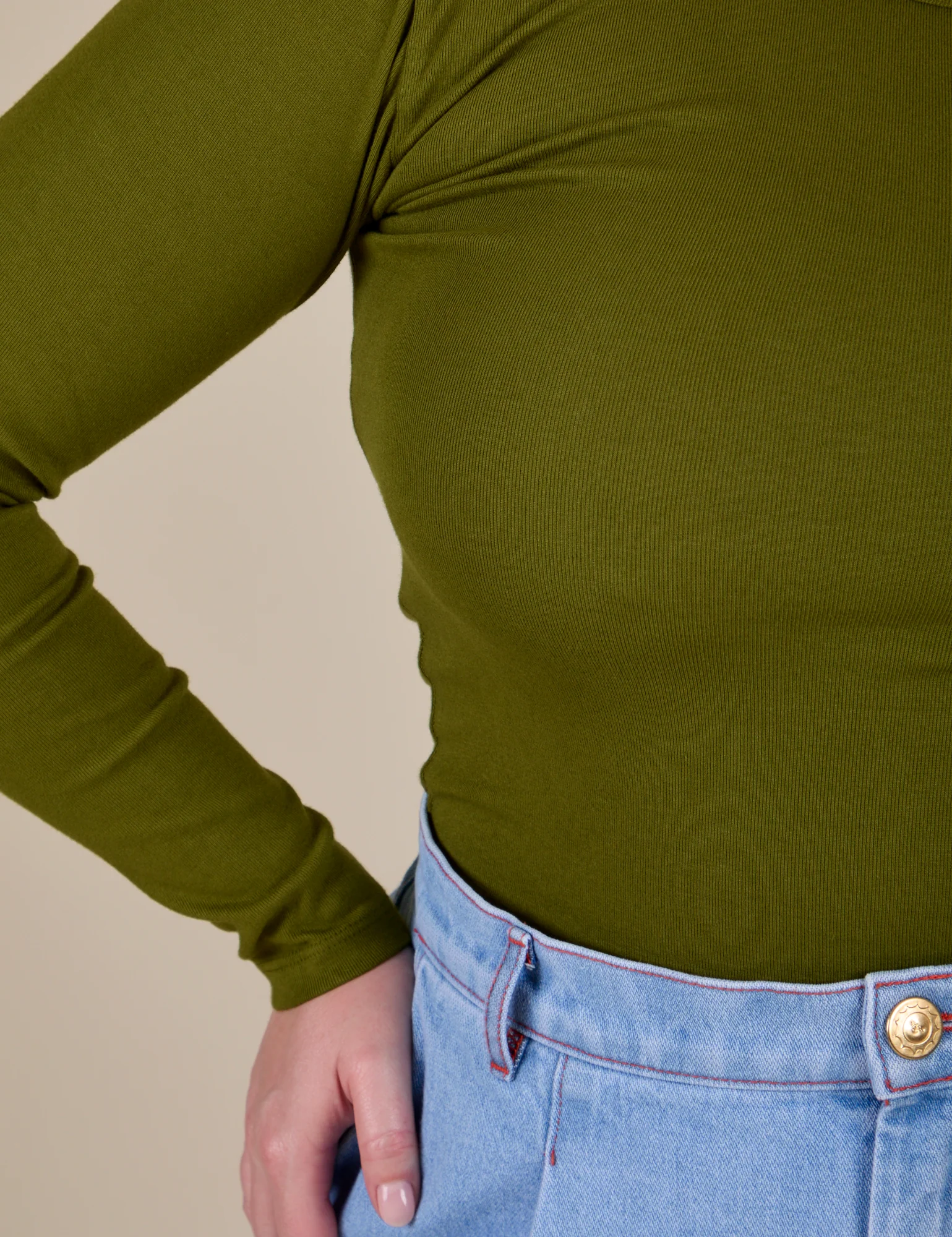 Long Sleeve Baby Tee - Summer Olive - Image 16