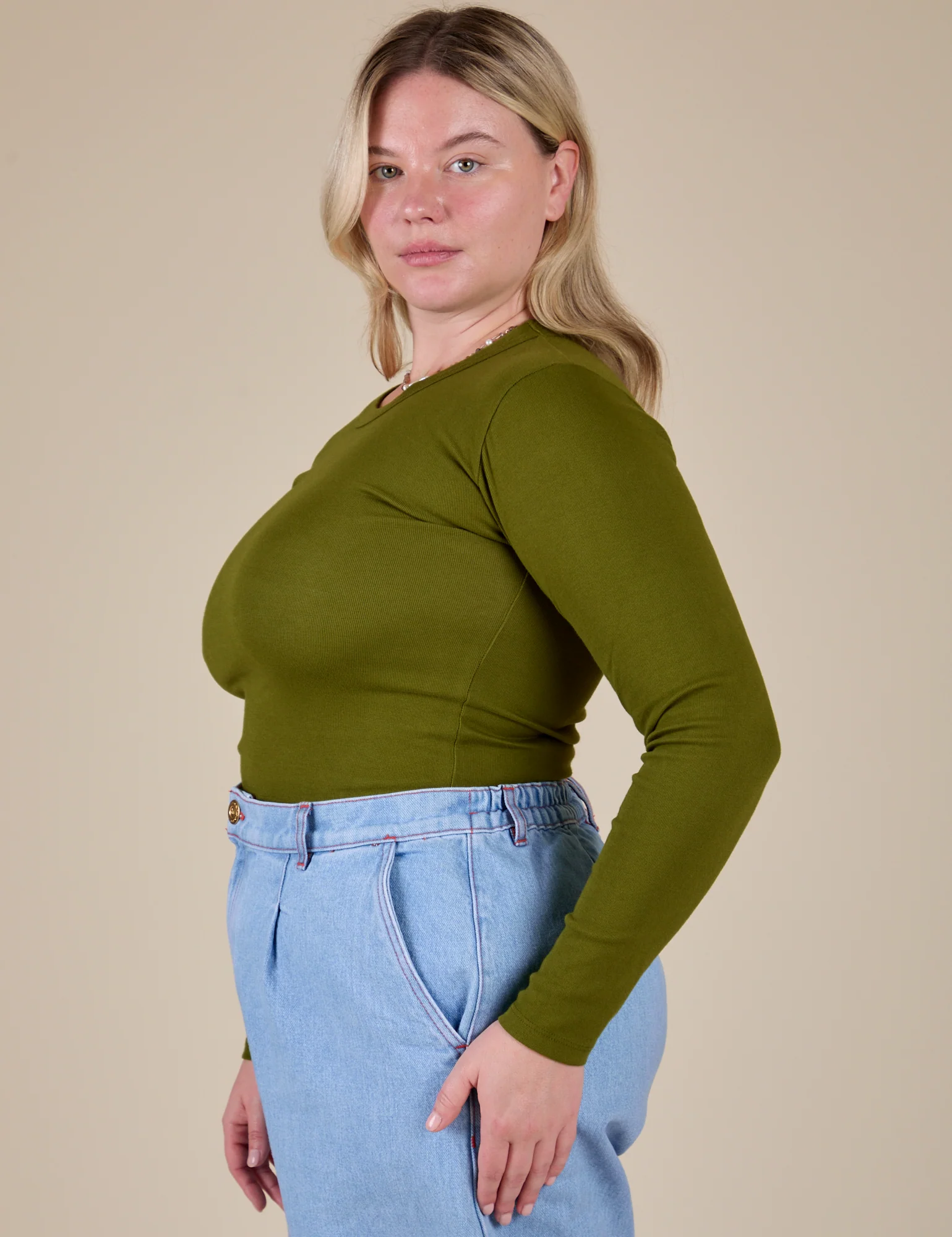 Long Sleeve Baby Tee - Summer Olive - Image 17