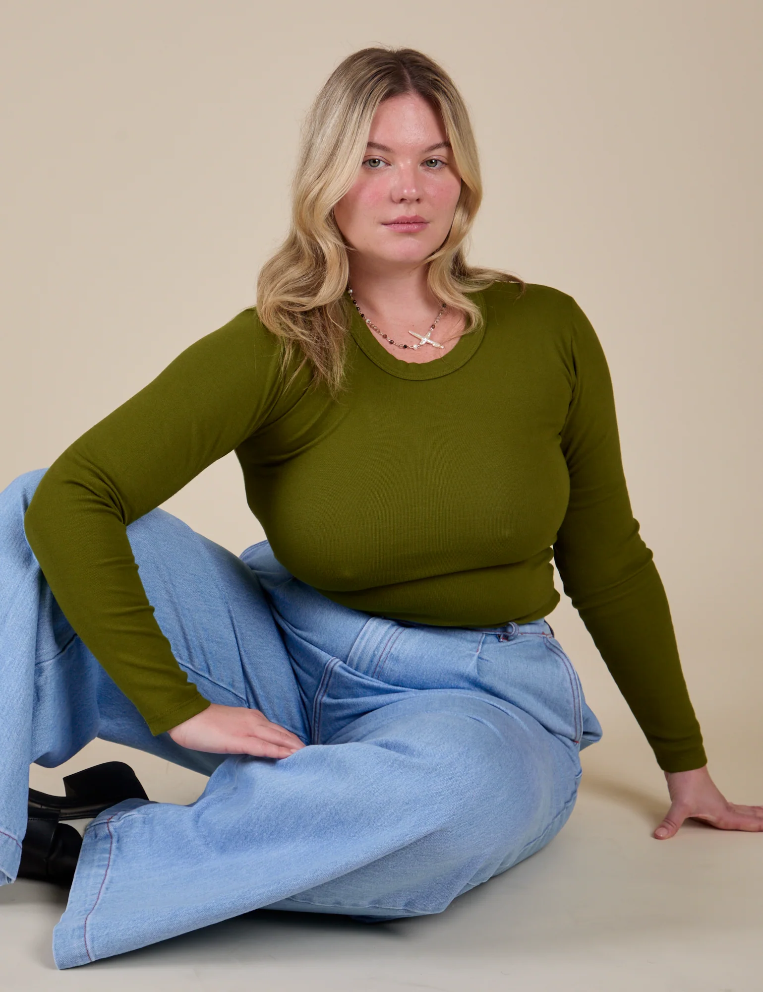 Long Sleeve Baby Tee - Summer Olive - Image 19