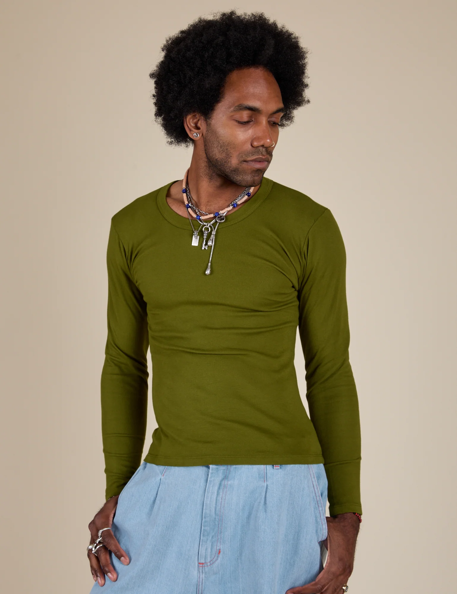 Long Sleeve Baby Tee - Summer Olive - Image 20