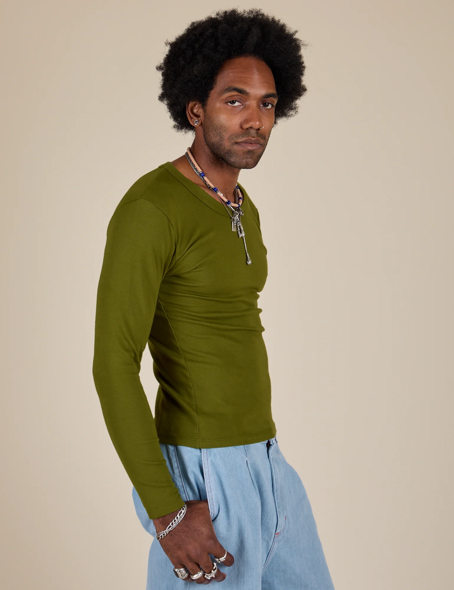 Long Sleeve Baby Tee - Summer Olive - Image 23