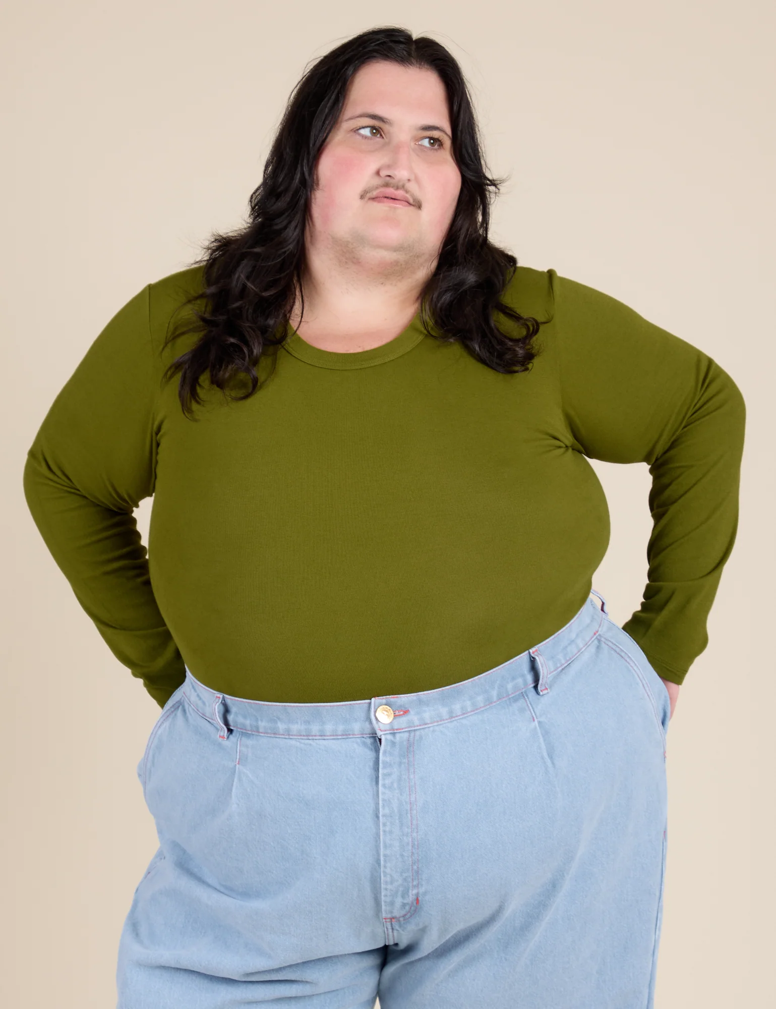 Long Sleeve Baby Tee - Summer Olive - Image 28