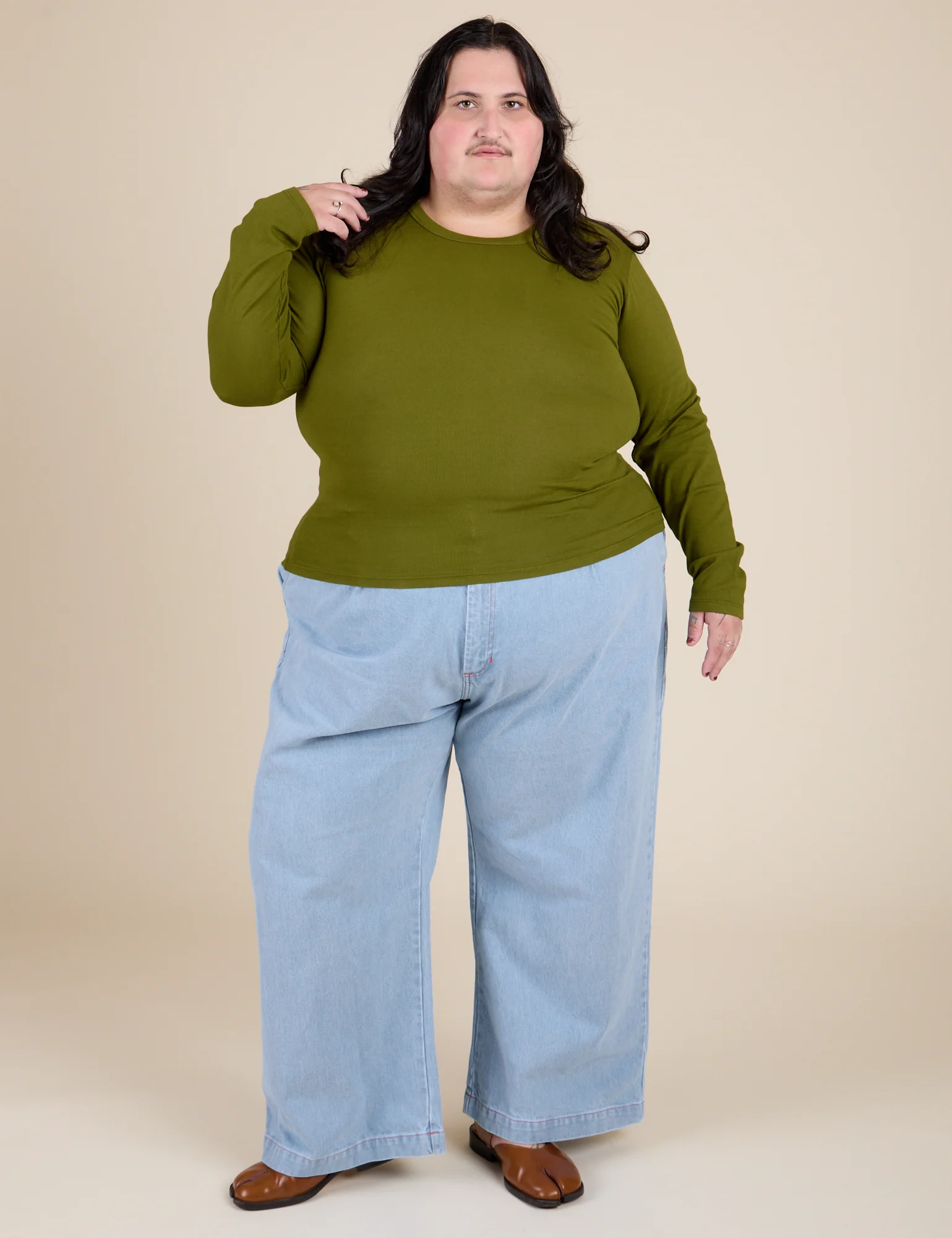 Long Sleeve Baby Tee - Summer Olive - Image 29