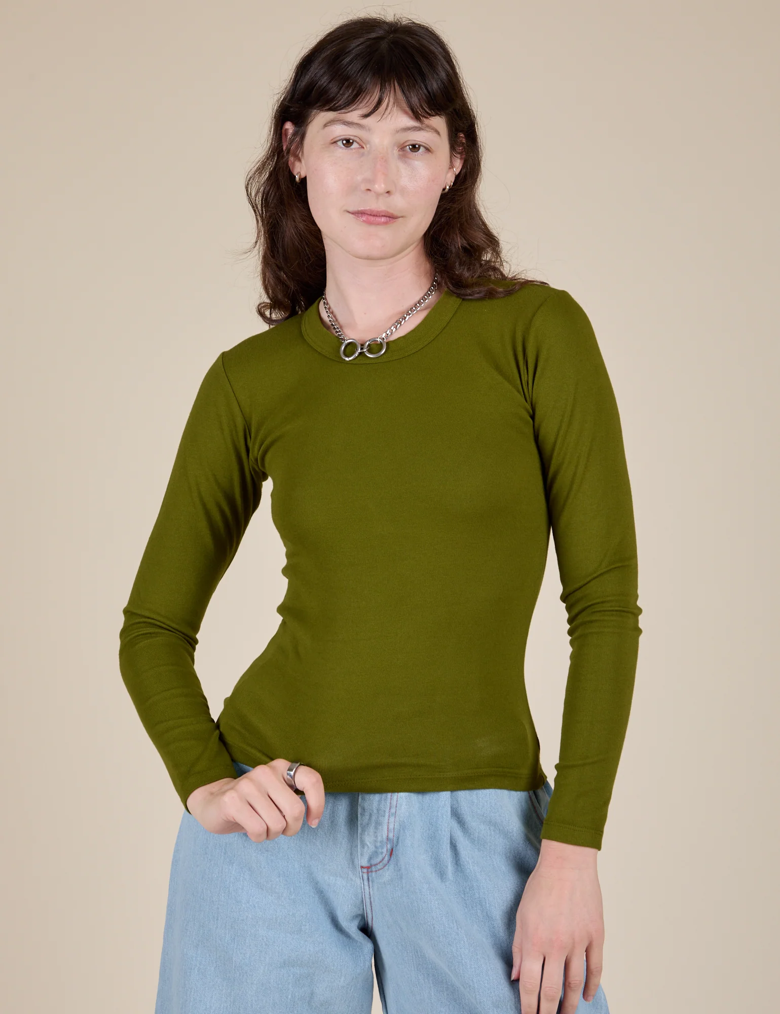 Long Sleeve Baby Tee - Summer Olive - Image 3