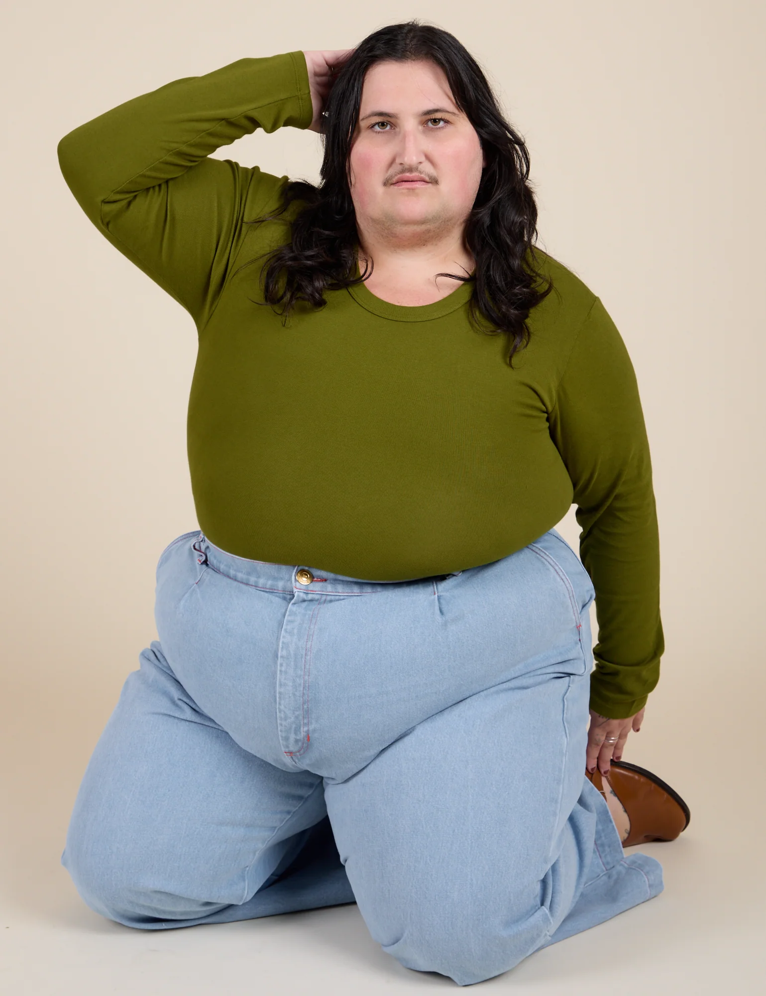 Long Sleeve Baby Tee - Summer Olive - Image 33