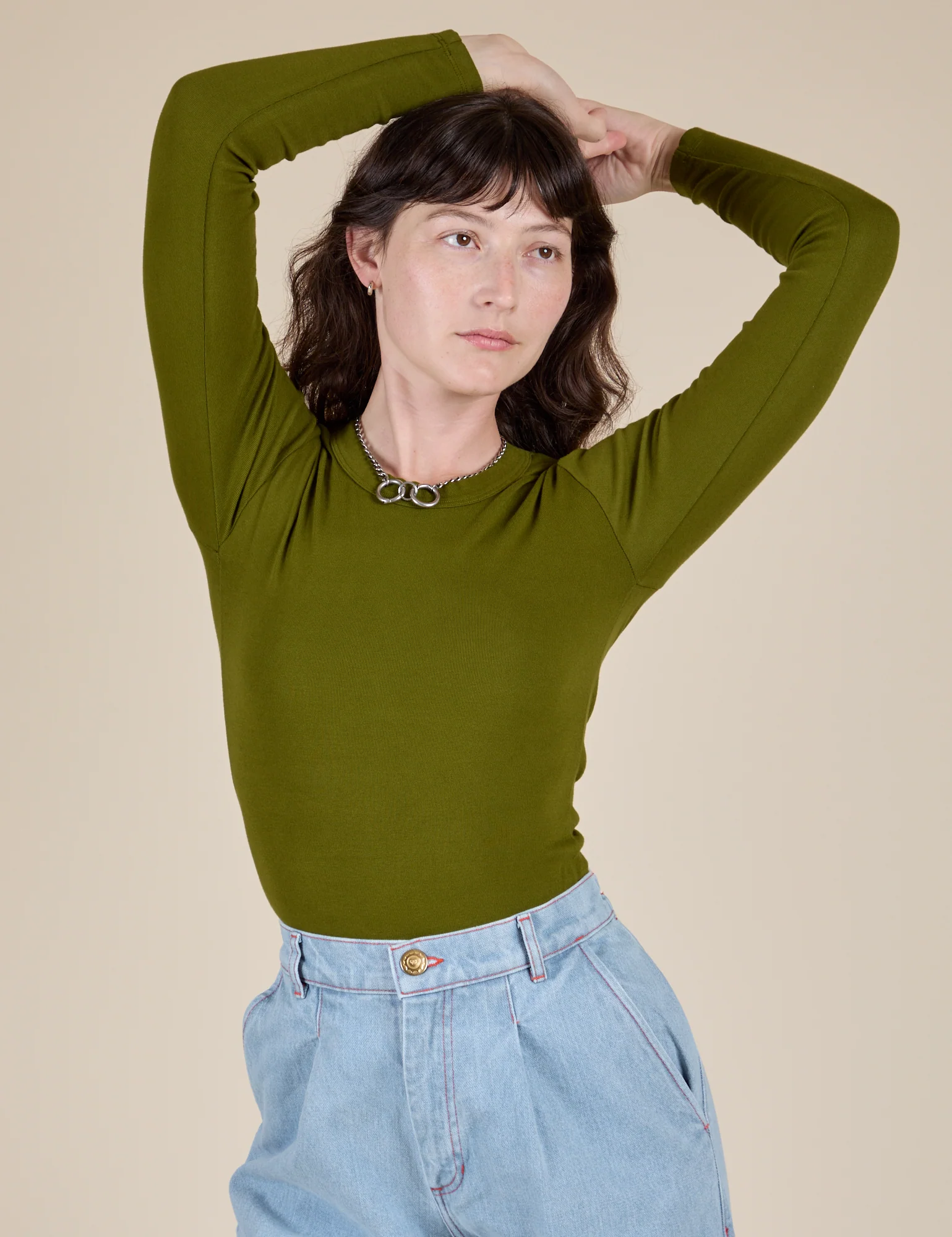 Long Sleeve Baby Tee - Summer Olive - Image 5