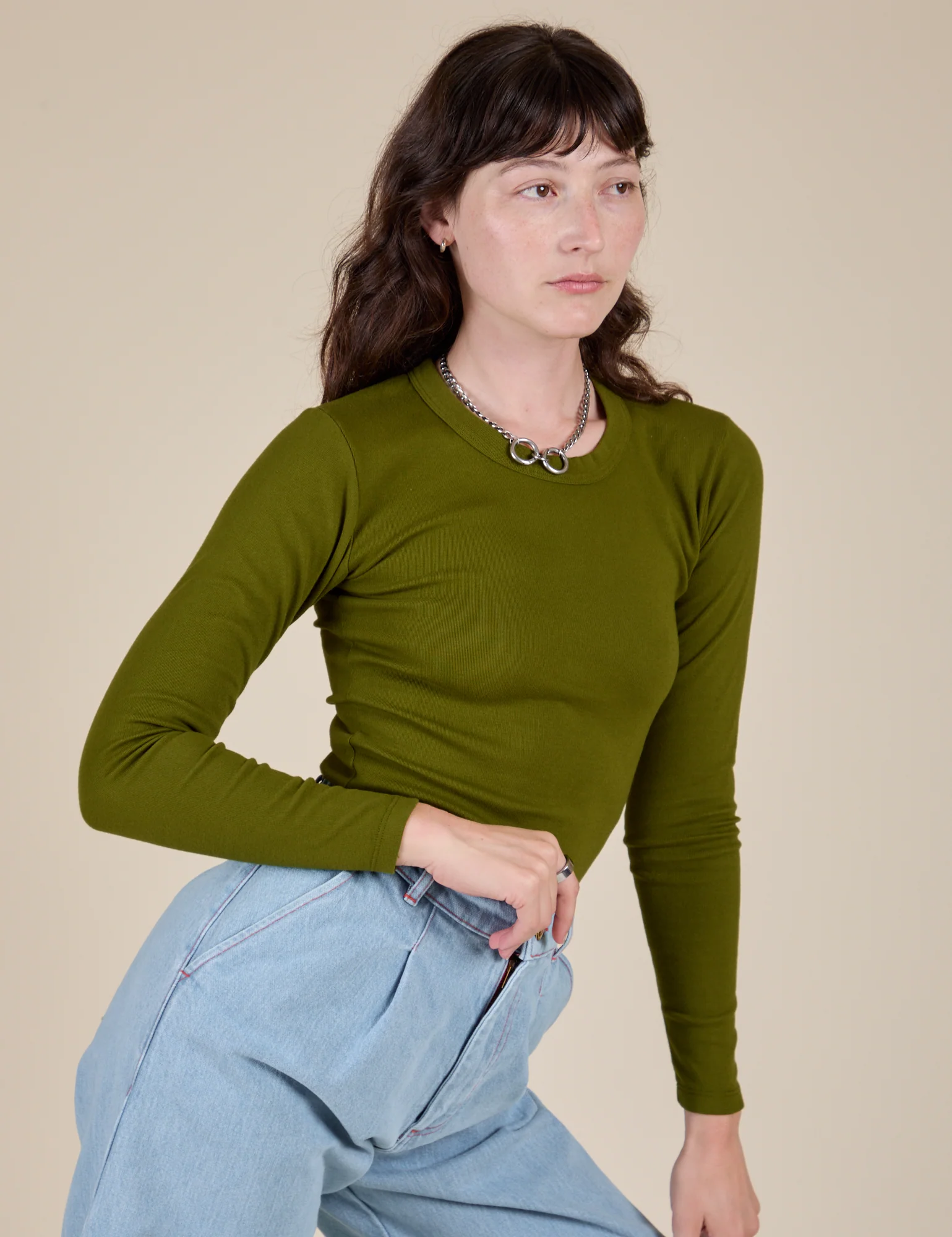 Long Sleeve Baby Tee - Summer Olive - Image 7