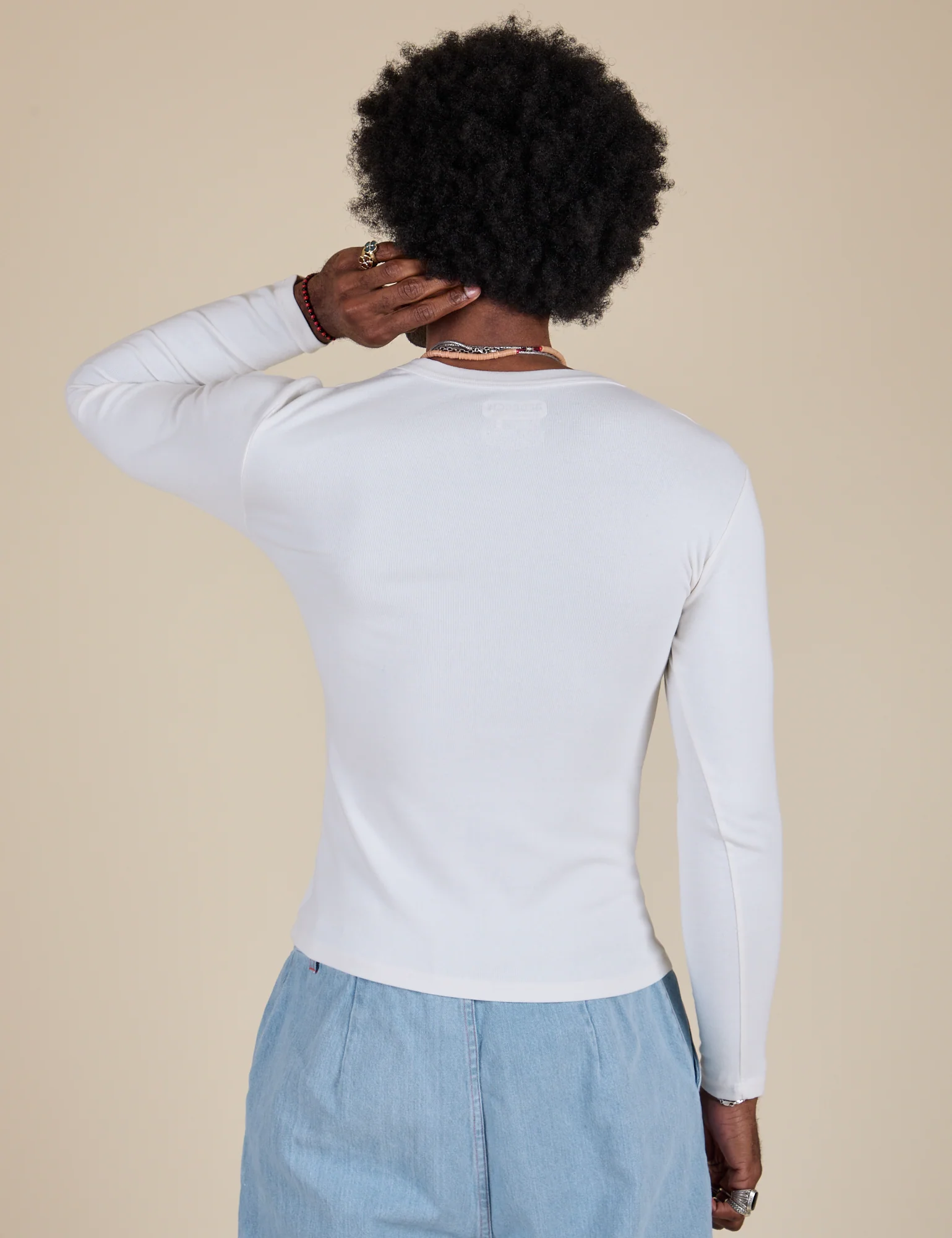 Long Sleeve Baby Tee - Vintage Tee White - Image 17