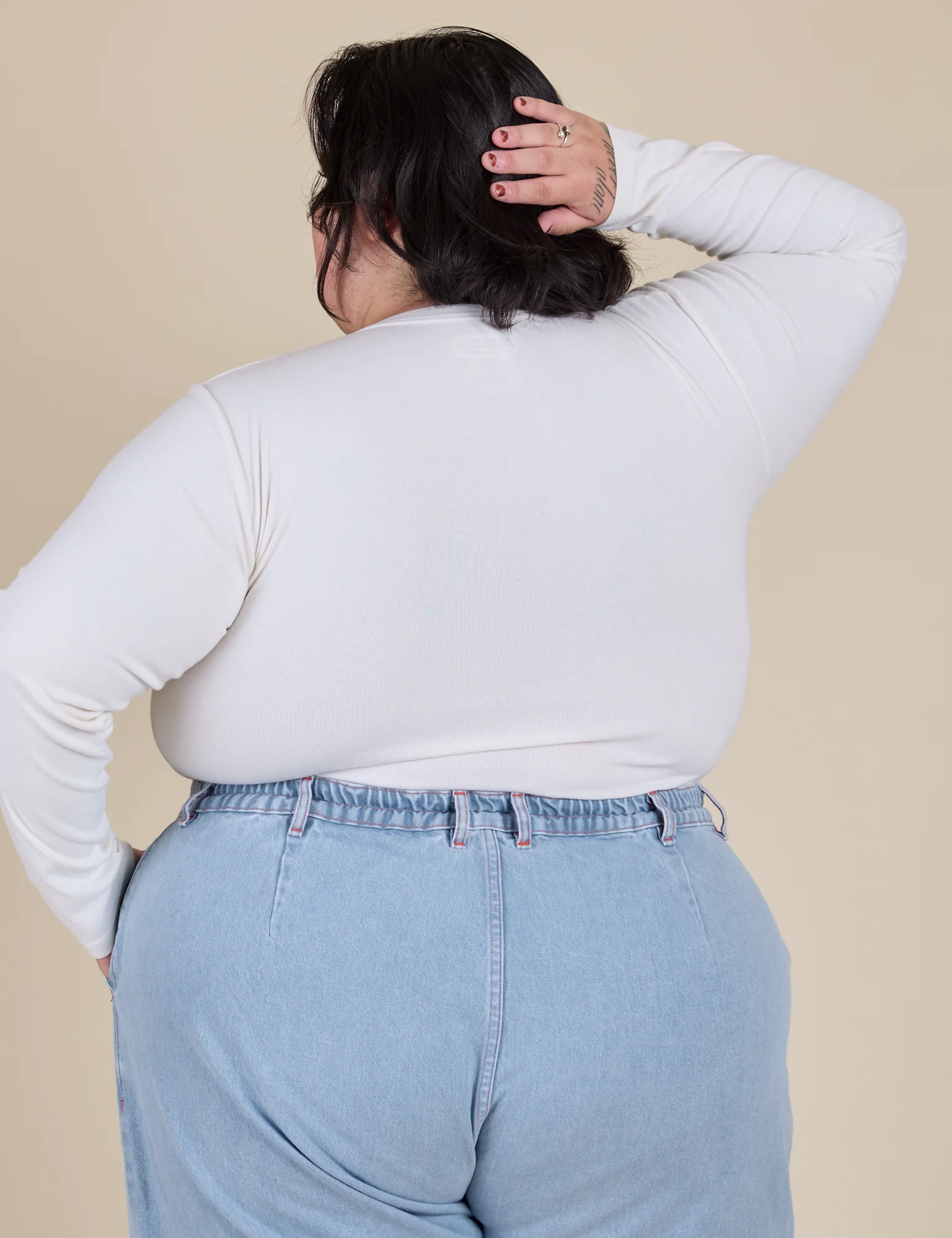 Long Sleeve Baby Tee - Vintage Tee White - Image 24