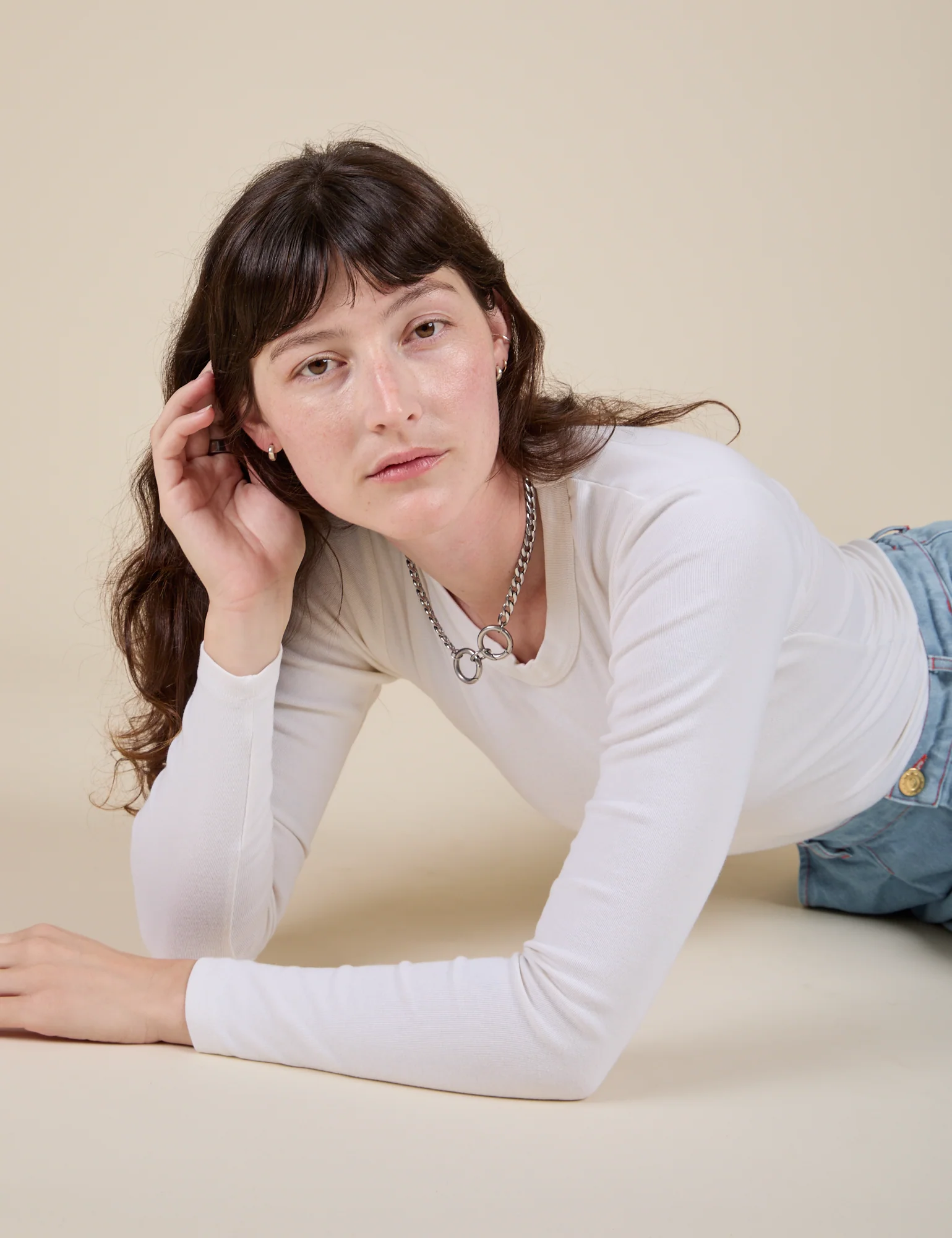 Long Sleeve Baby Tee - Vintage Tee White - Image 33