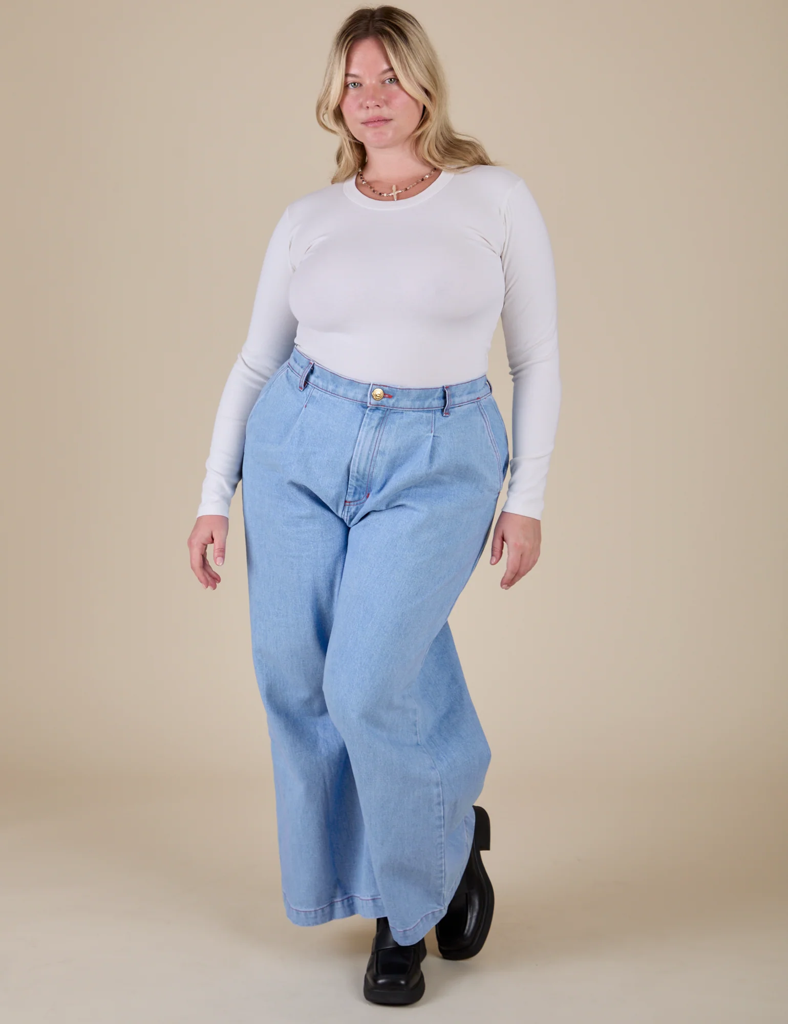 Long Sleeve Baby Tee - Vintage Tee White - Image 4