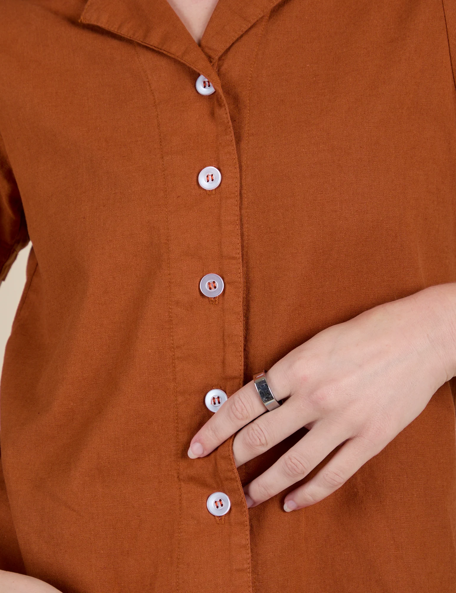 Pantry Button-Up - Burnt Terracotta - Image 4