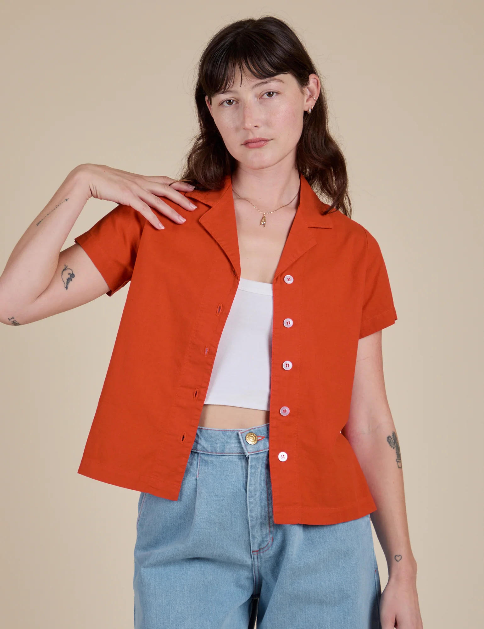 Pantry Button-Up - Chili Red - Image 10
