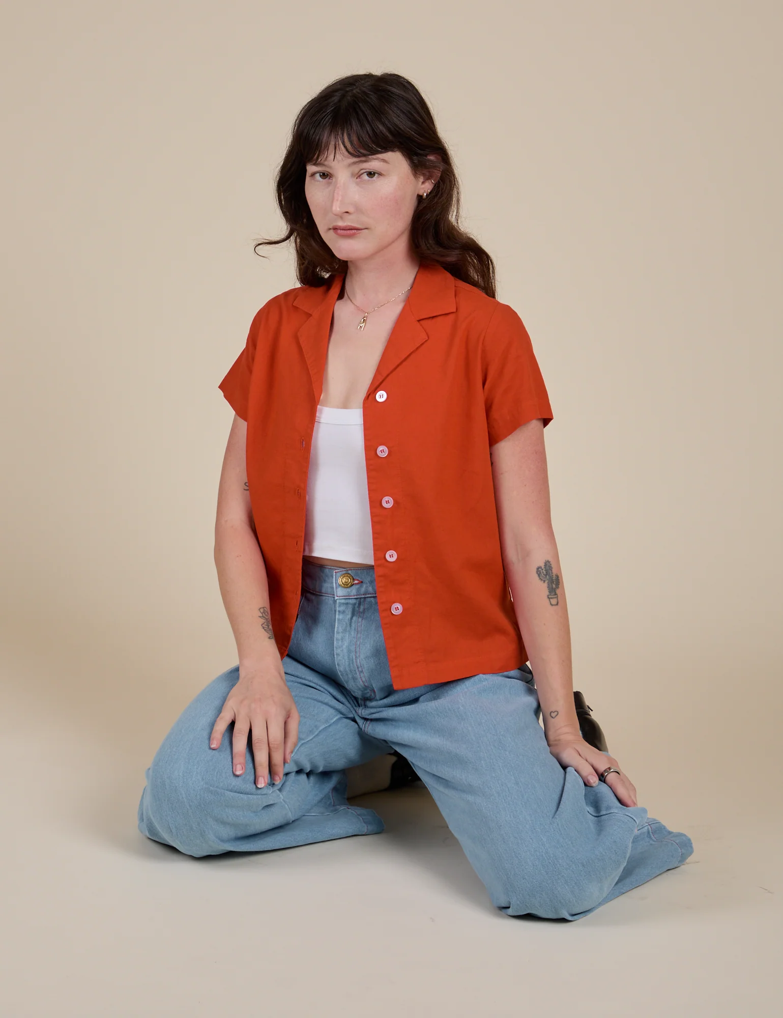 Pantry Button-Up - Chili Red - Image 12