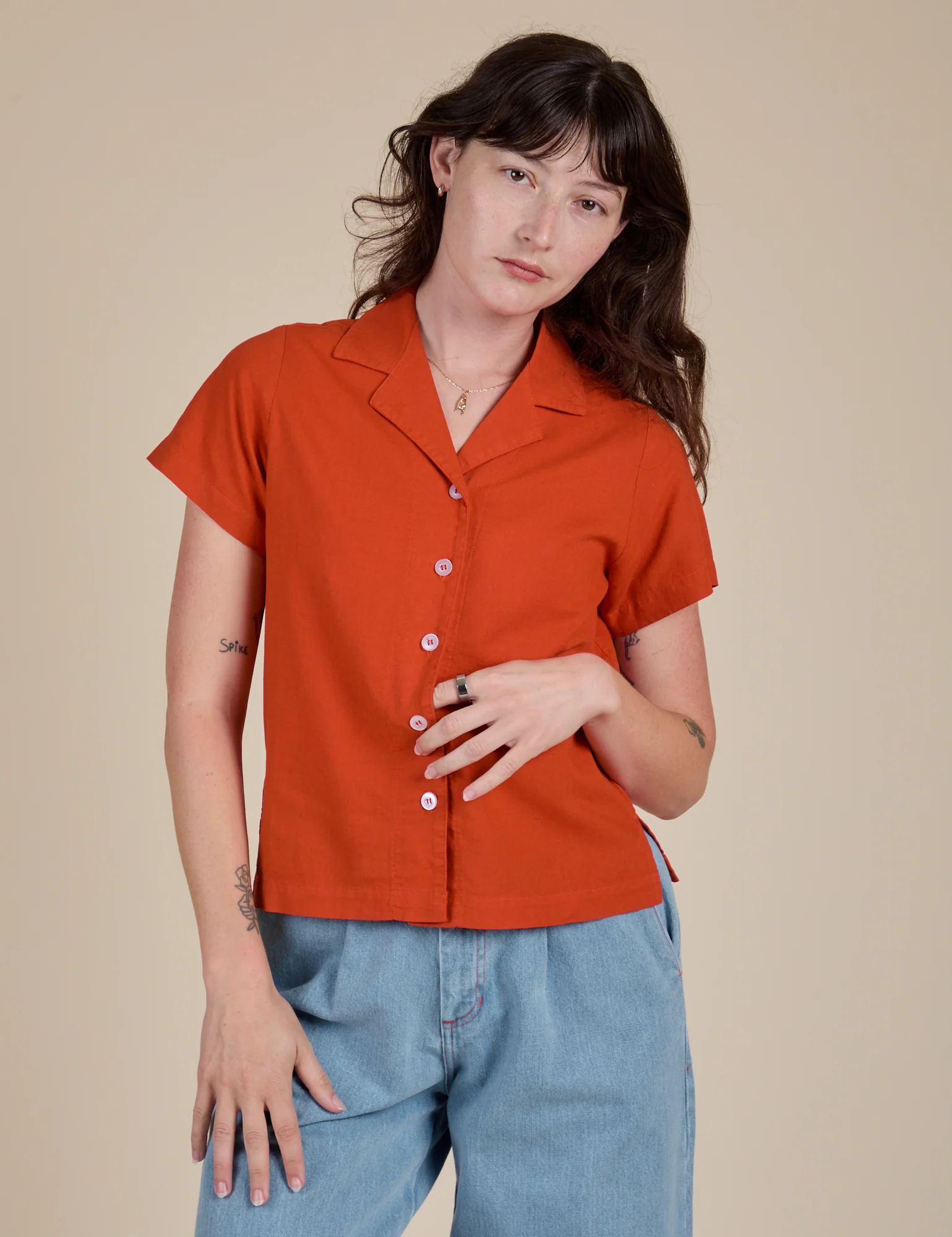Pantry Button-Up - Chili Red - Image 13