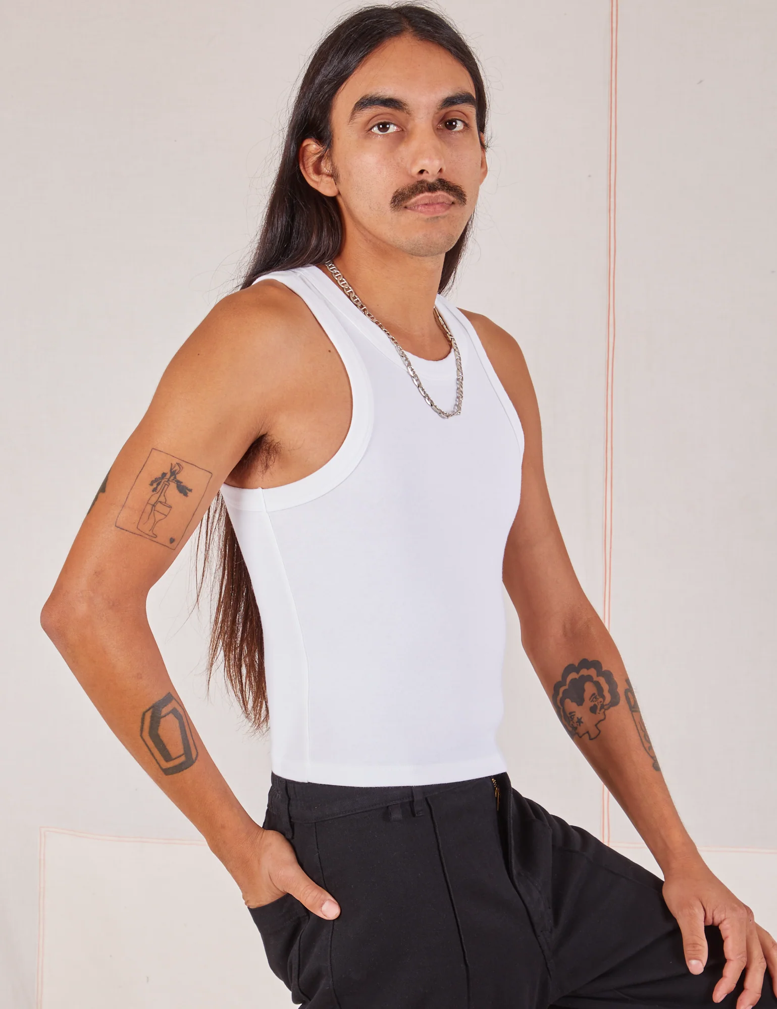 Racerback Tank - Vintage Tee White - Image 11
