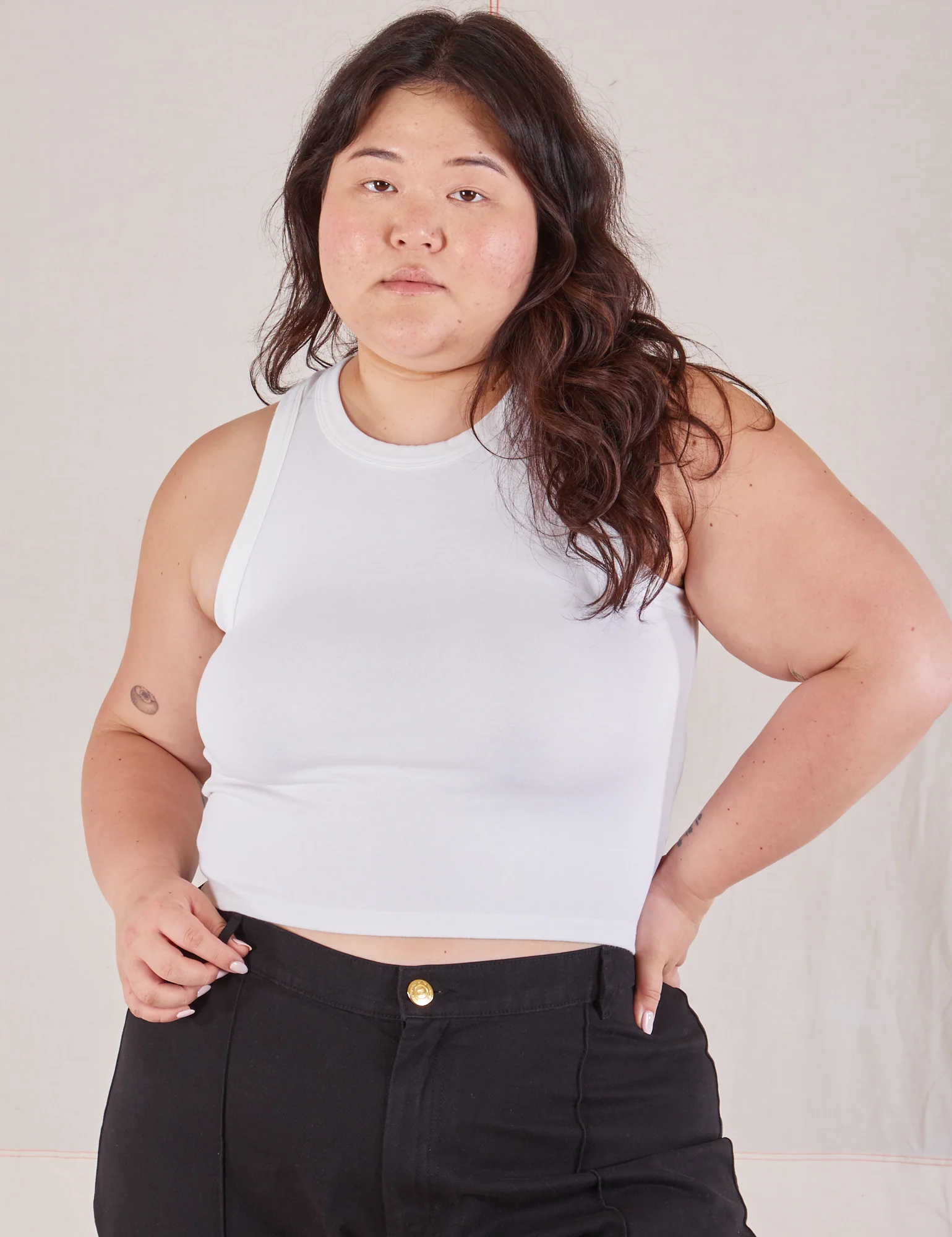 Racerback Tank - Vintage Tee White - Image 14