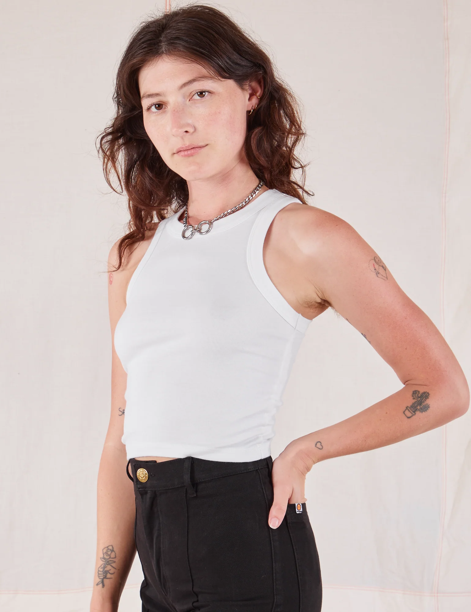 Racerback Tank - Vintage Tee White - Image 22