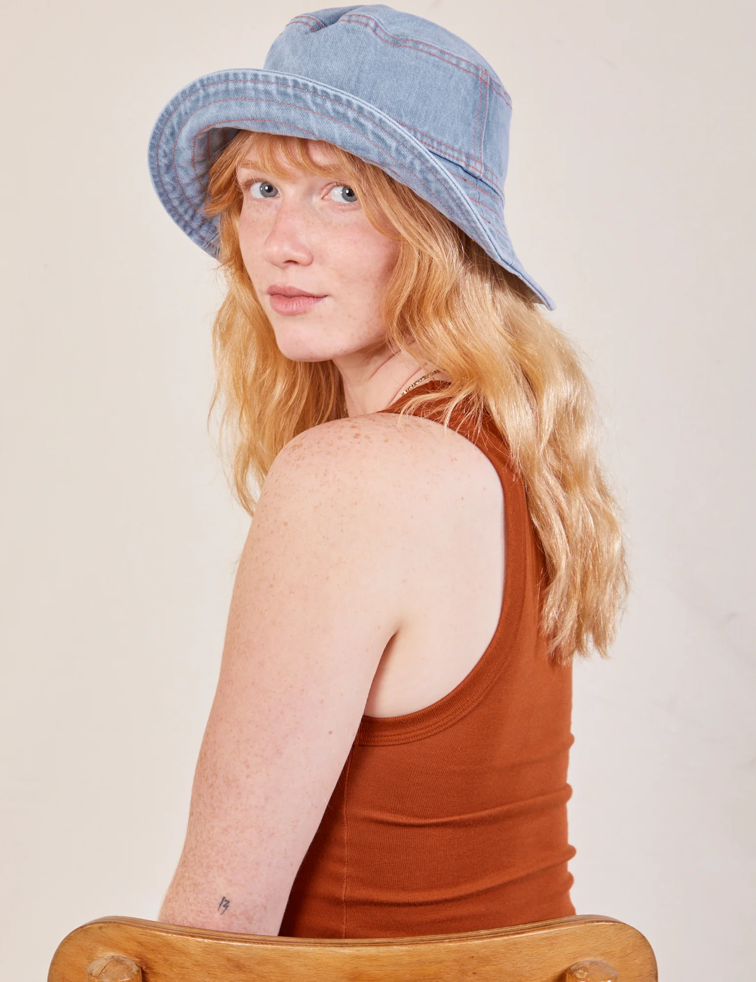 Wide Brim Bucket Hats - Indigo Denim - Image 11